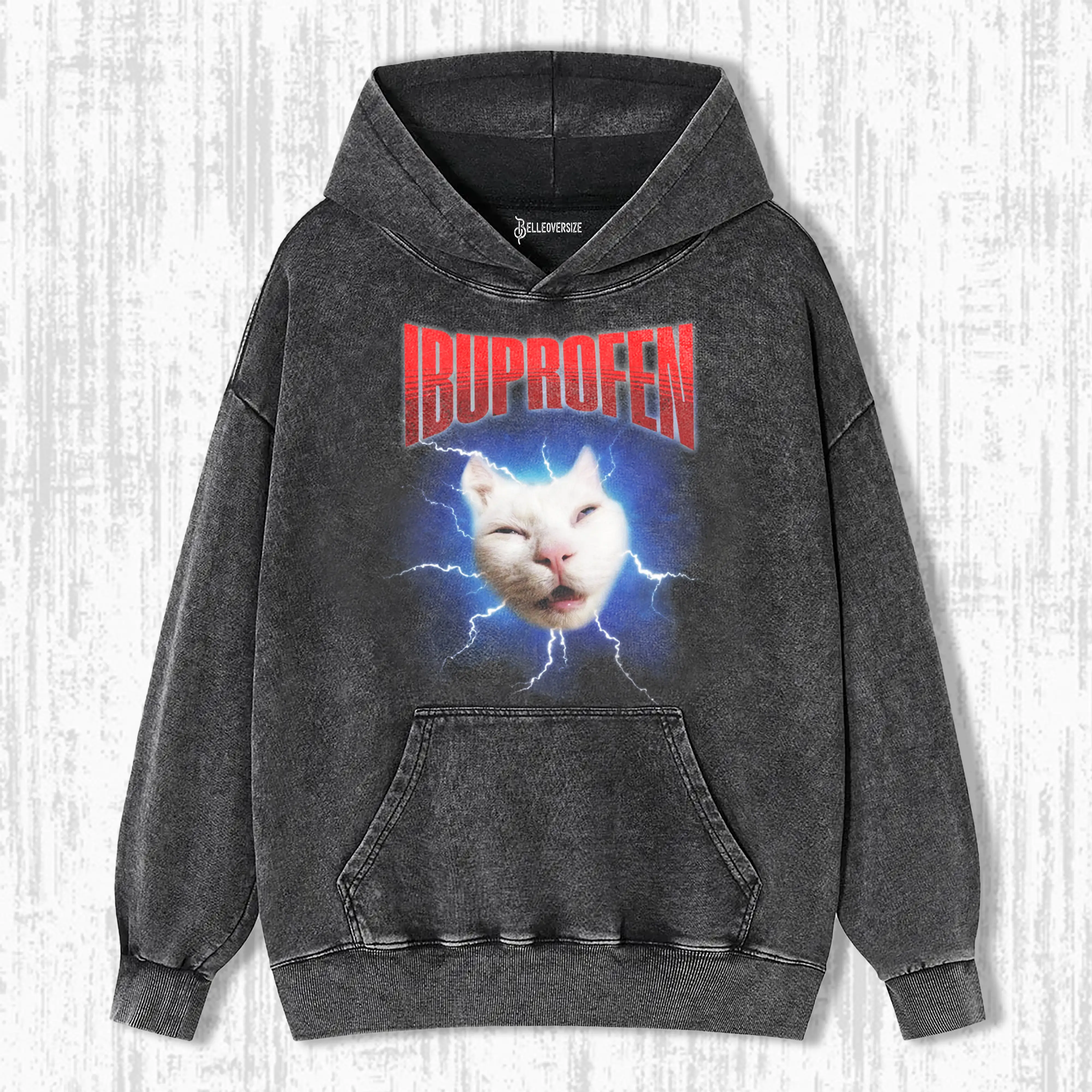 IBUPROFEN FUNNY CAT MEME VINTAGE HOODIE