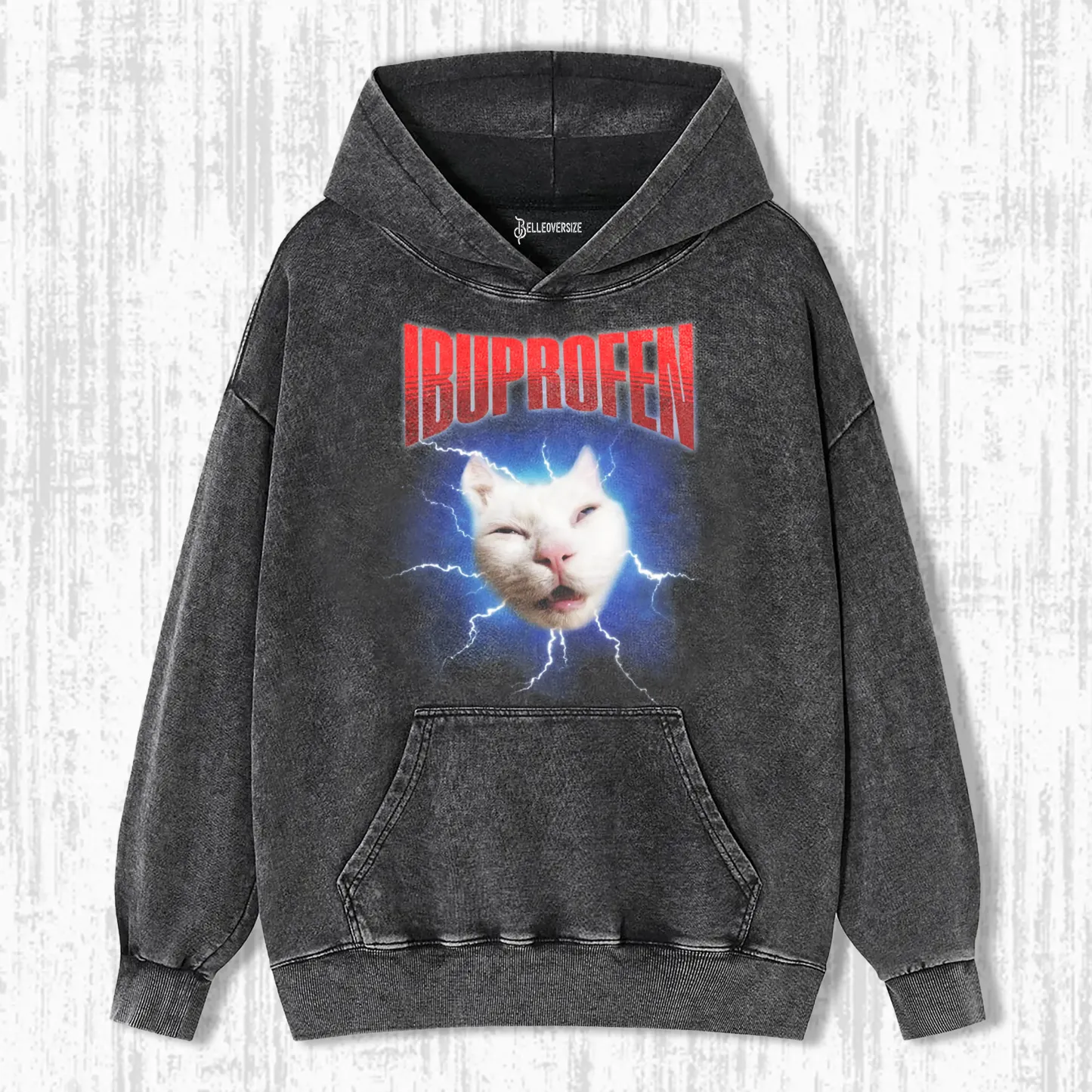 IBUPROFEN FUNNY CAT MEME VINTAGE HOODIE
