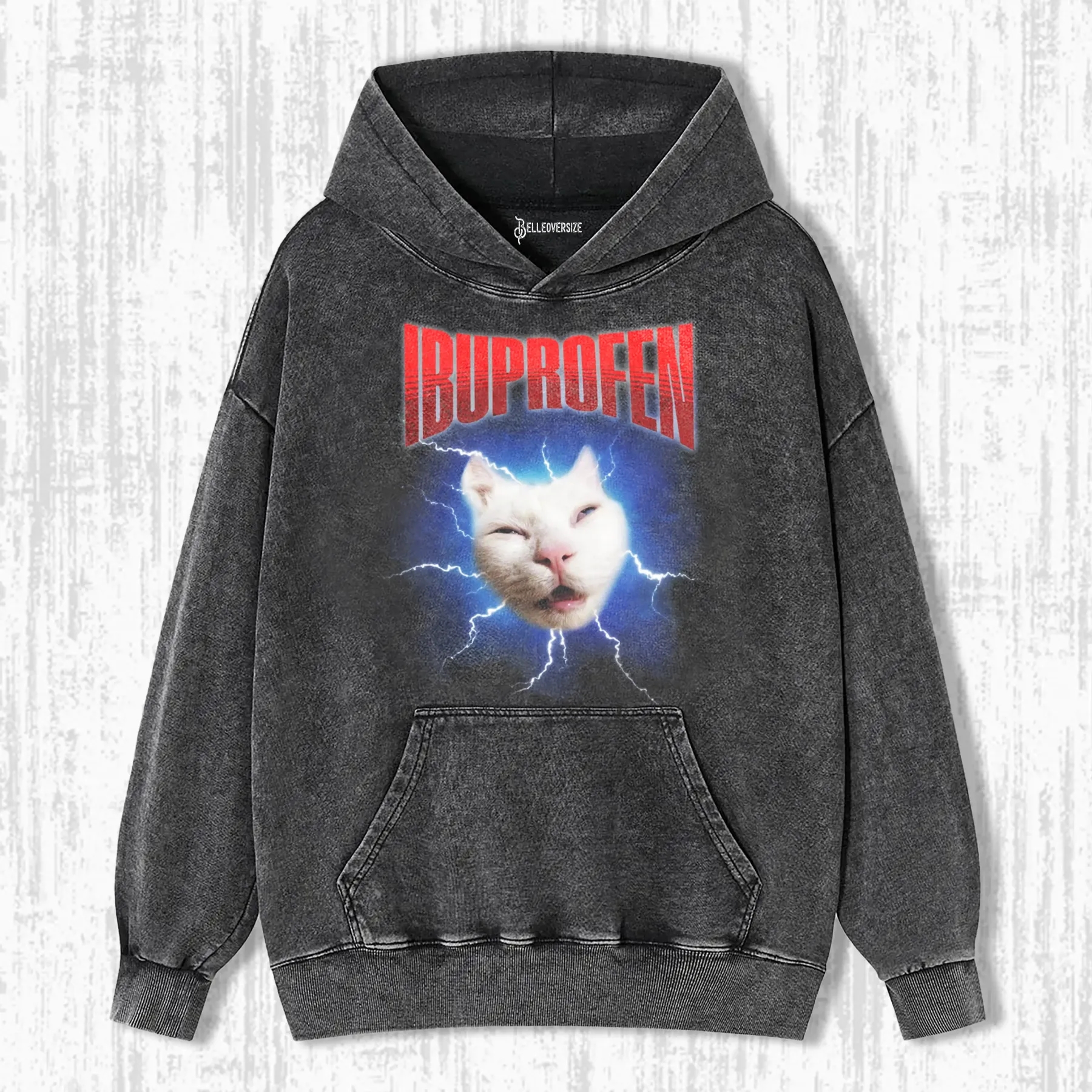 IBUPROFEN FUNNY CAT MEME VINTAGE HOODIE