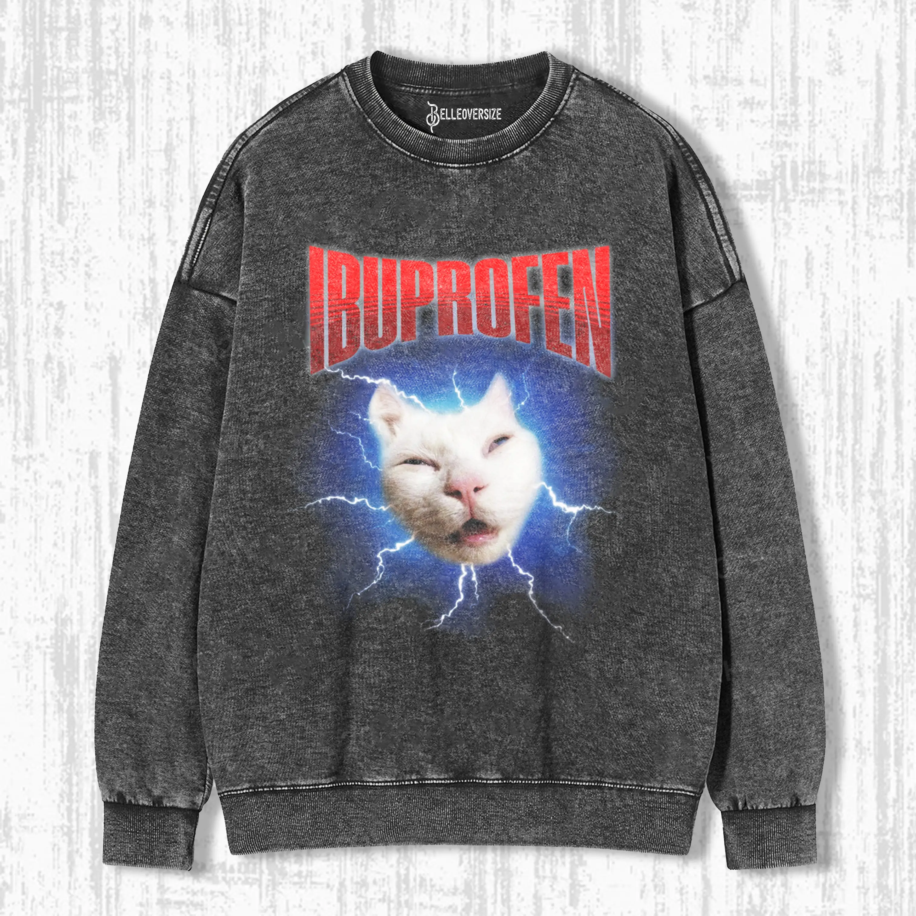 IBUPROFEN FUNNY CAT MEME VINTAGE SWEATSHIRTS
