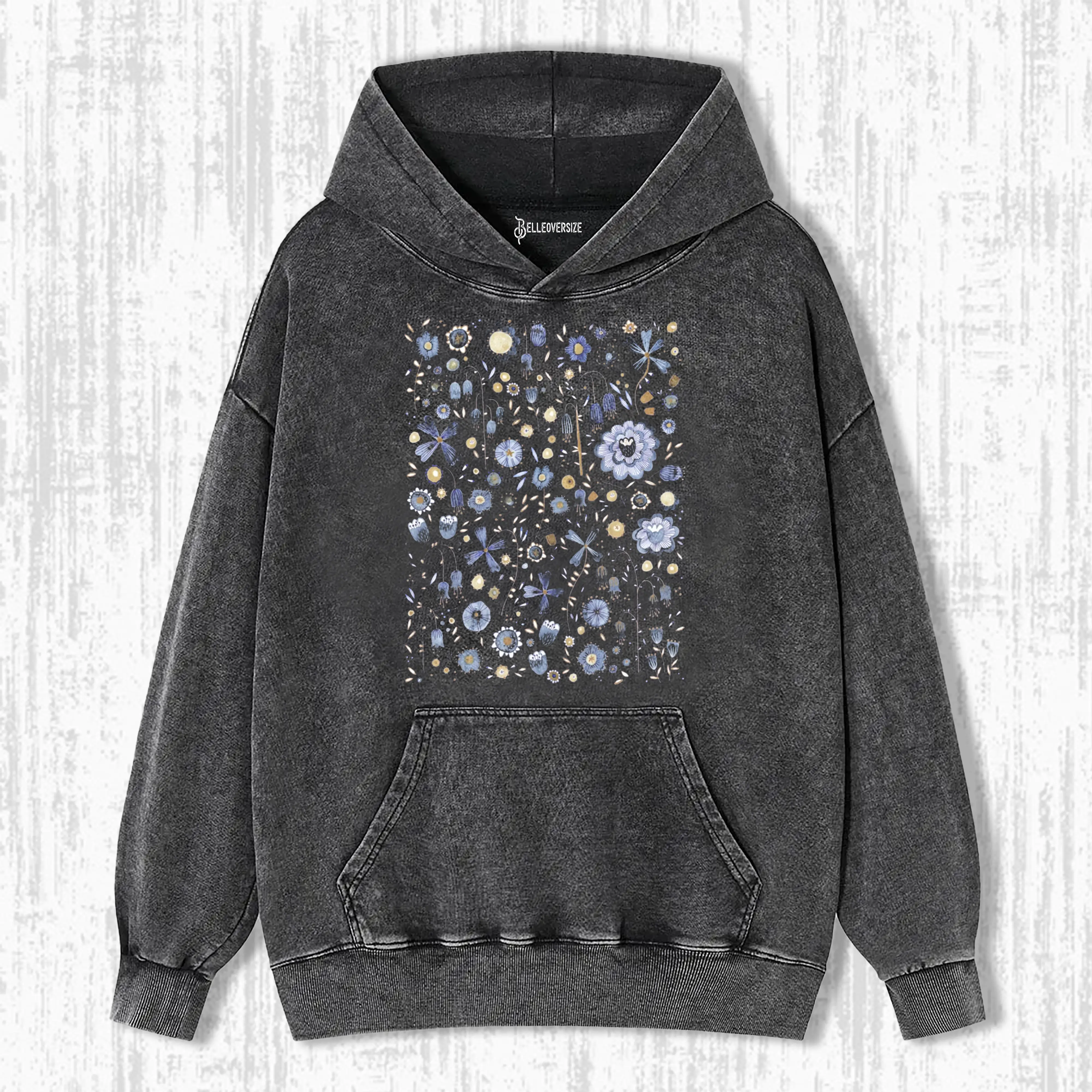 INDIGO FLOWER MASHUPMIDNIGHT HOODIE