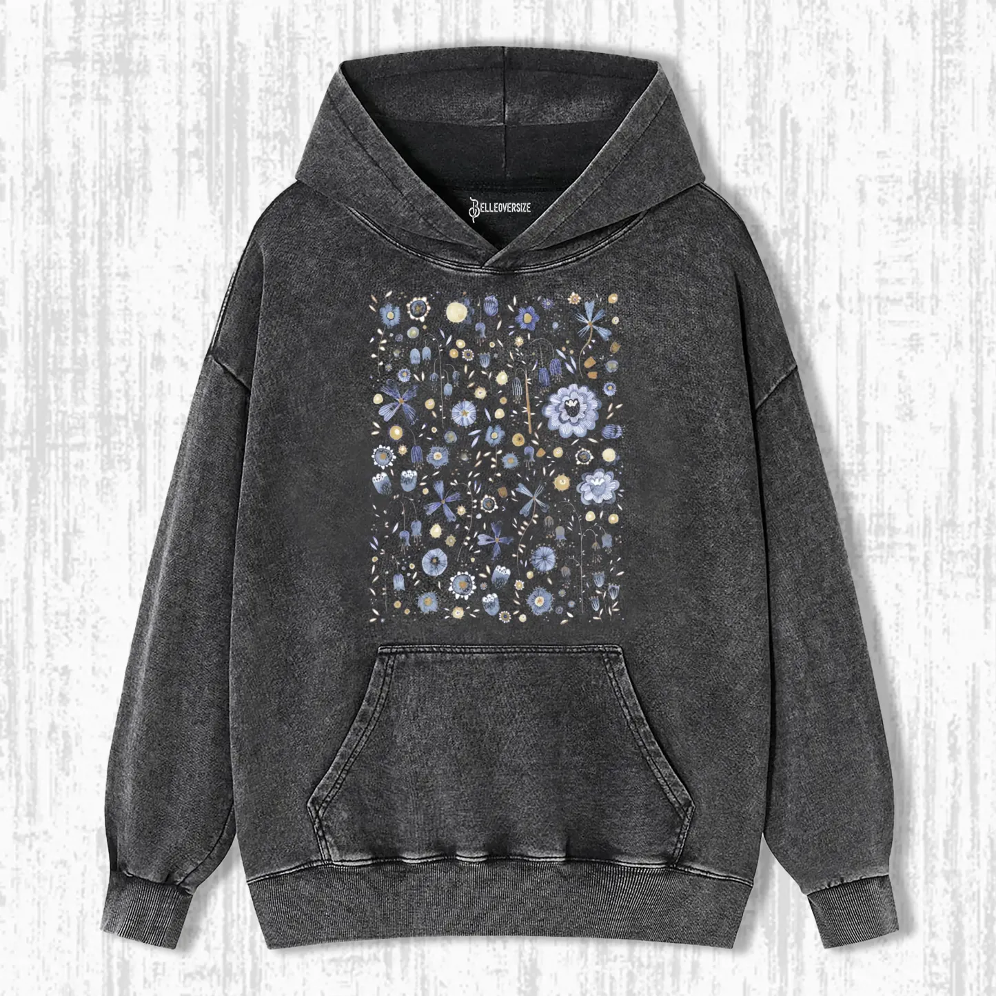 INDIGO FLOWER MASHUPMIDNIGHT HOODIE