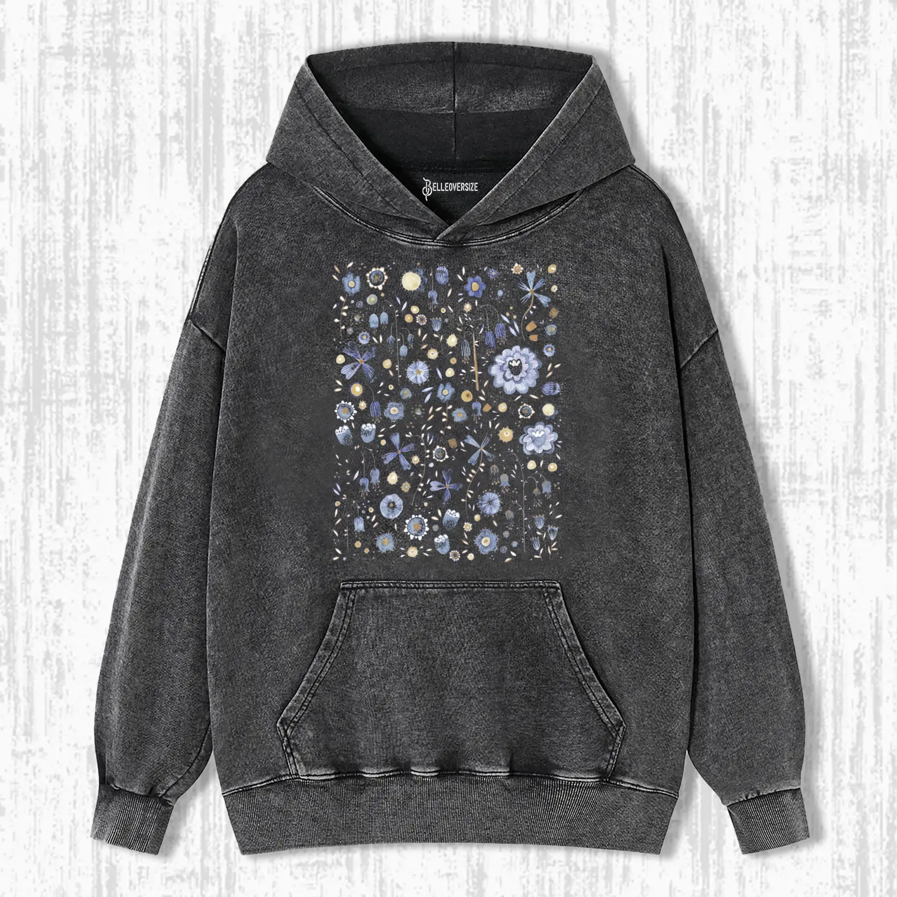 INDIGO FLOWER MASHUPMIDNIGHT HOODIE