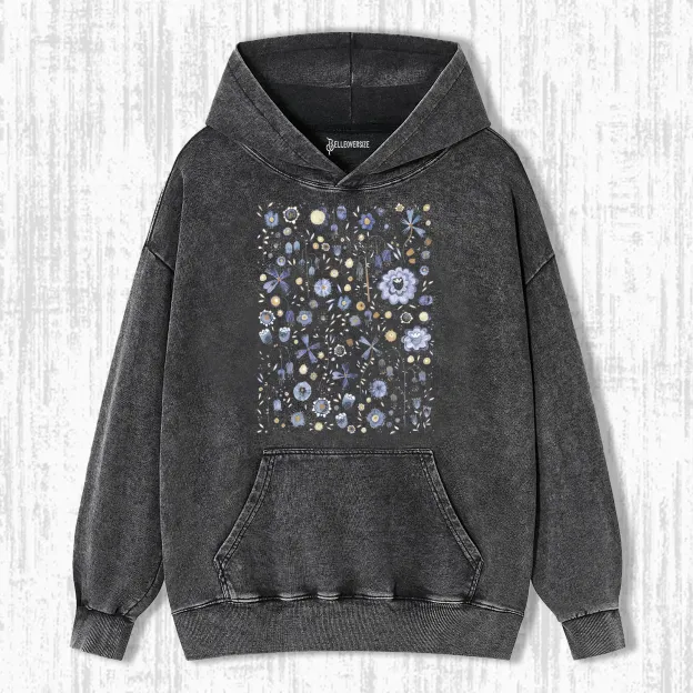 INDIGO FLOWER MASHUPMIDNIGHT HOODIE