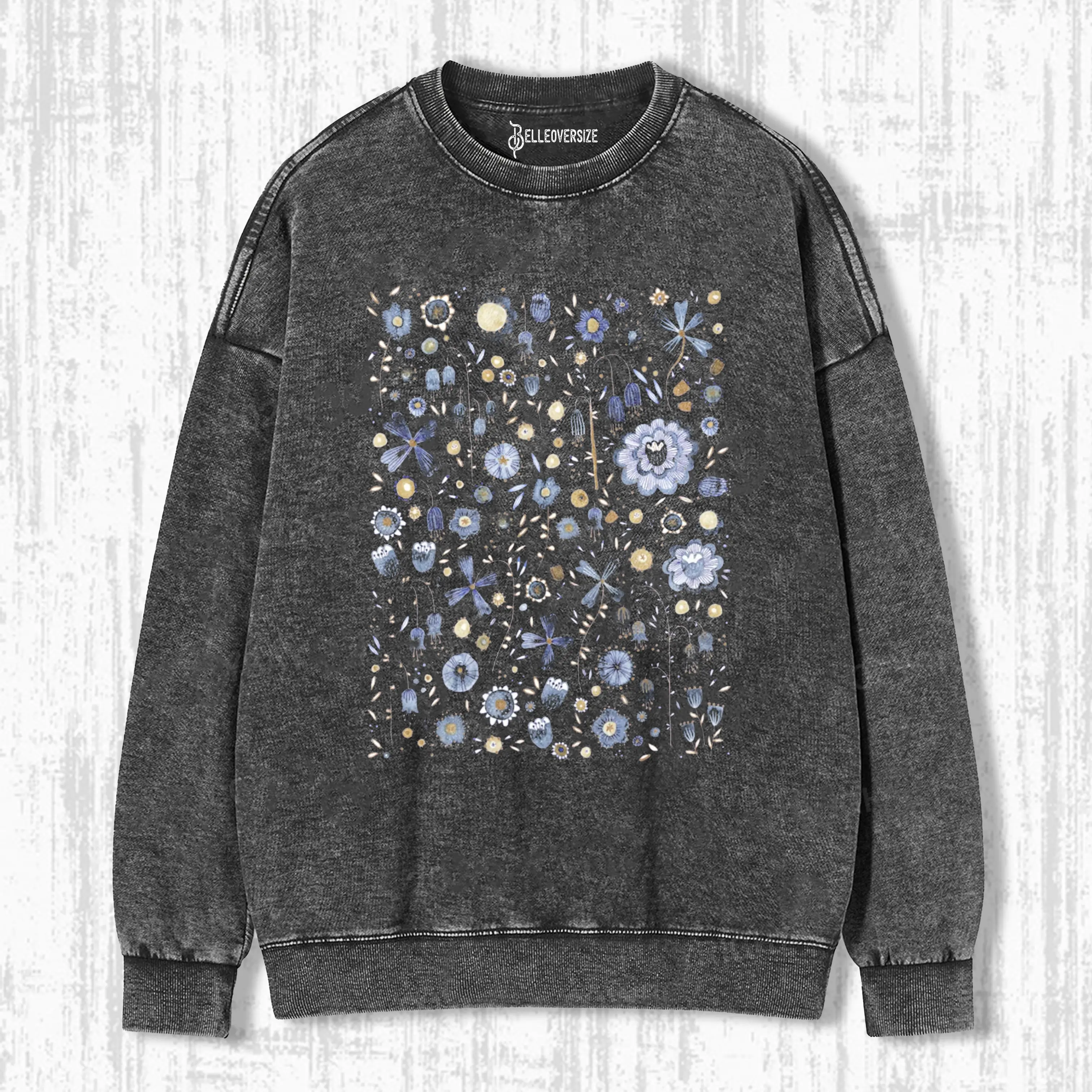 INDIGO FLOWER MASHUPMIDNIGHT SWEATSHIRTS