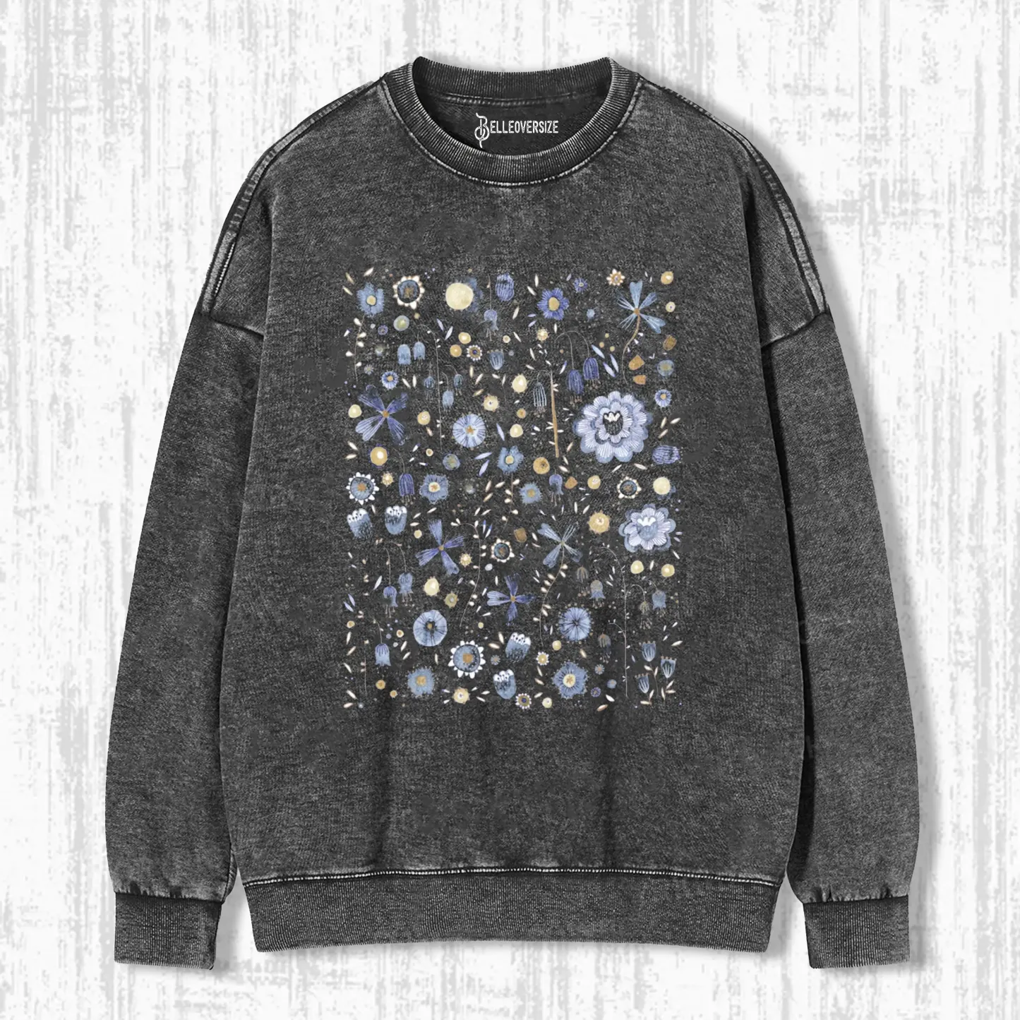 INDIGO FLOWER MASHUPMIDNIGHT SWEATSHIRTS