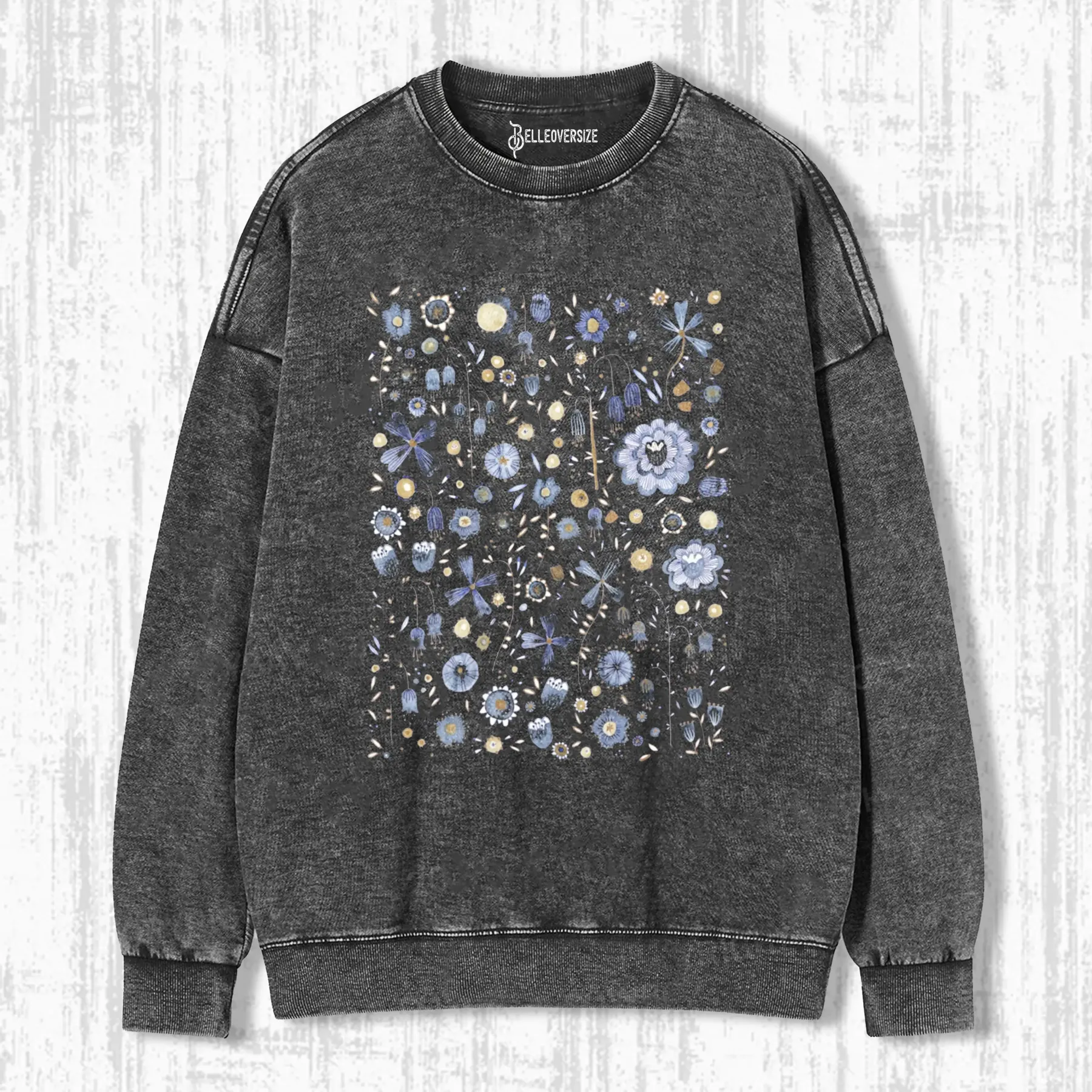 INDIGO FLOWER MASHUPMIDNIGHT SWEATSHIRTS