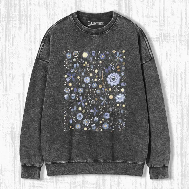 INDIGO FLOWER MASHUPMIDNIGHT SWEATSHIRTS