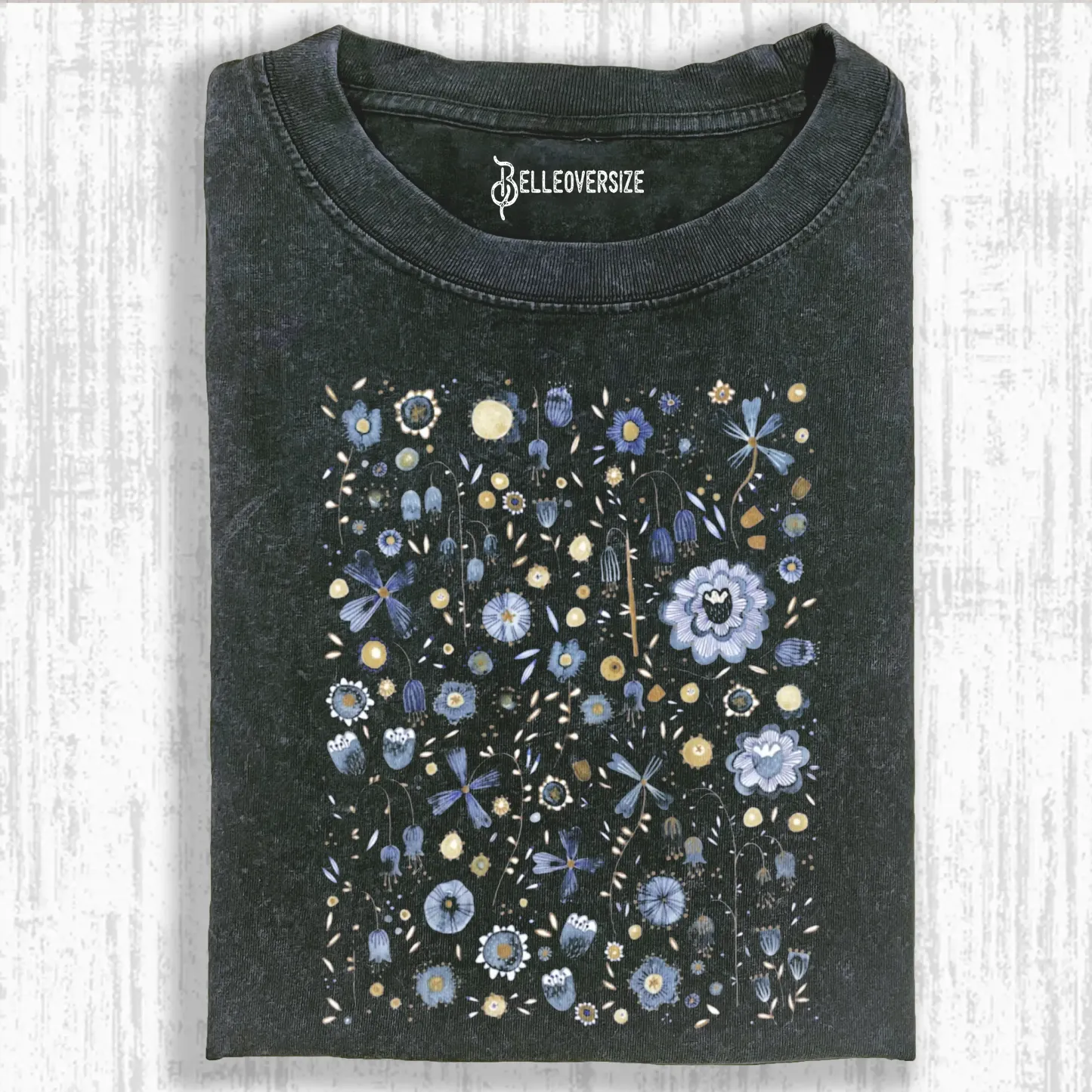 INDIGO FLOWER MASHUPMIDNIGHT T-SHIRT