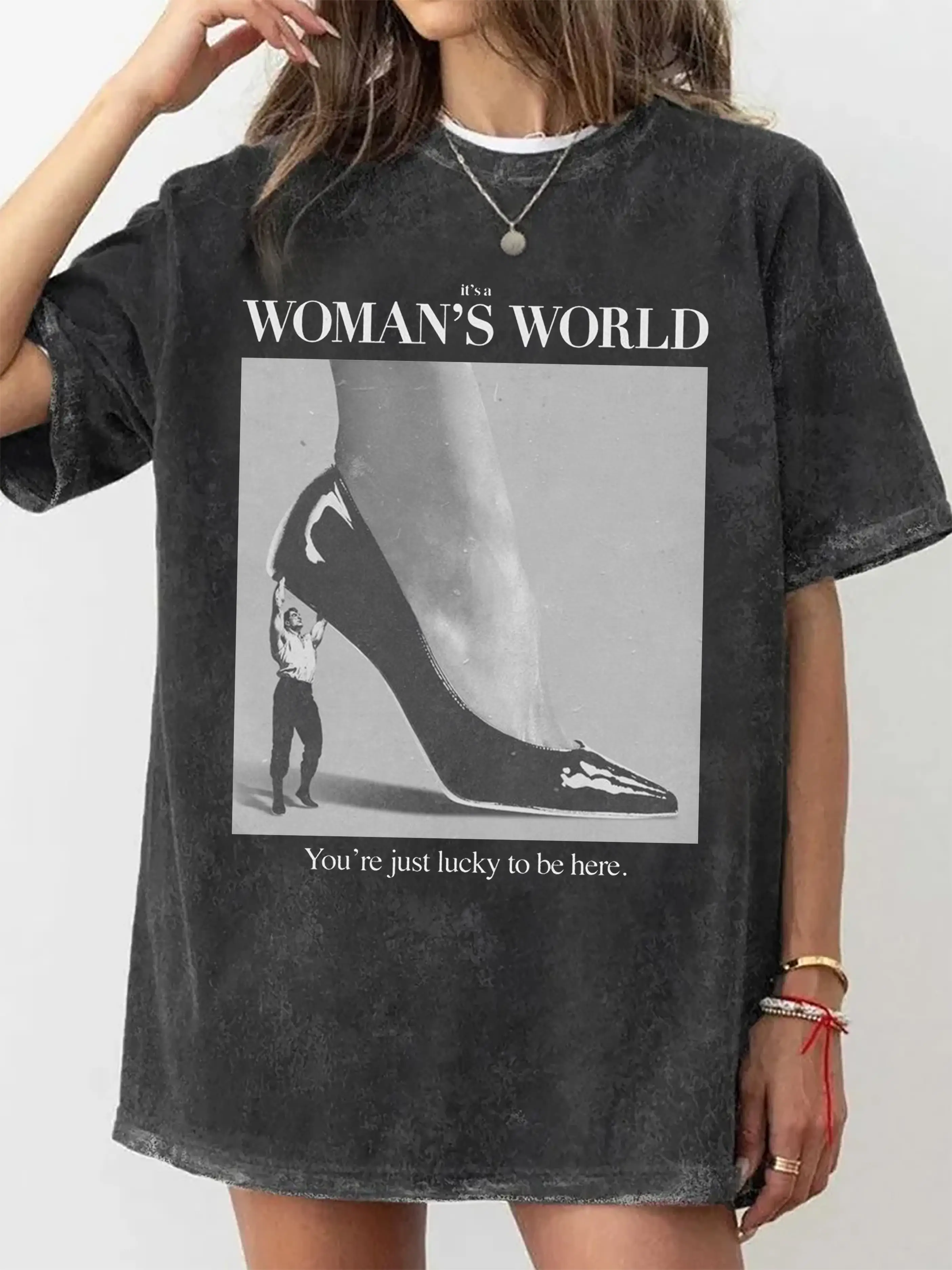 IT'S A WOMAN'S WORLD T-SHIRT