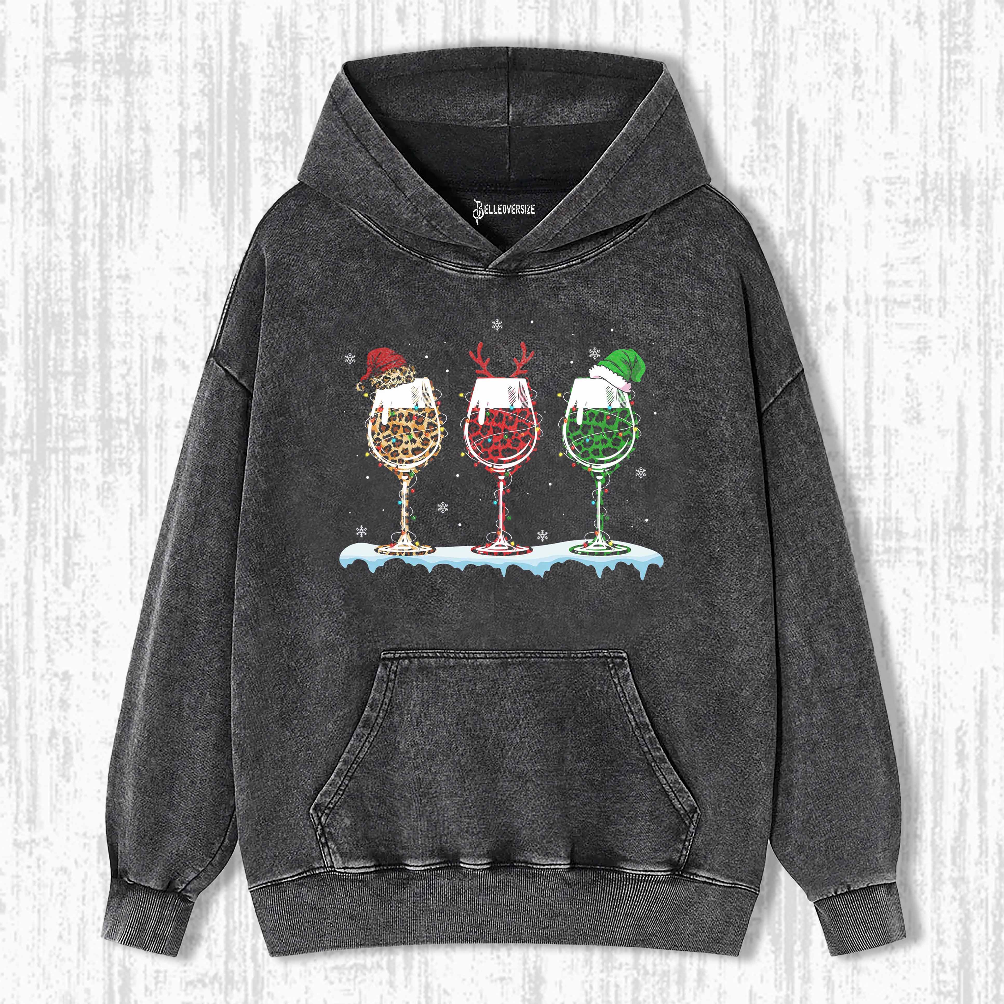 LEOPARD WINE CHRISTMAS HOODIE