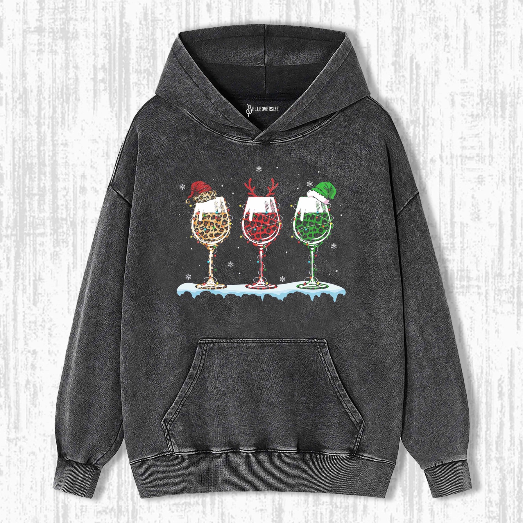 LEOPARD WINE CHRISTMAS HOODIE
