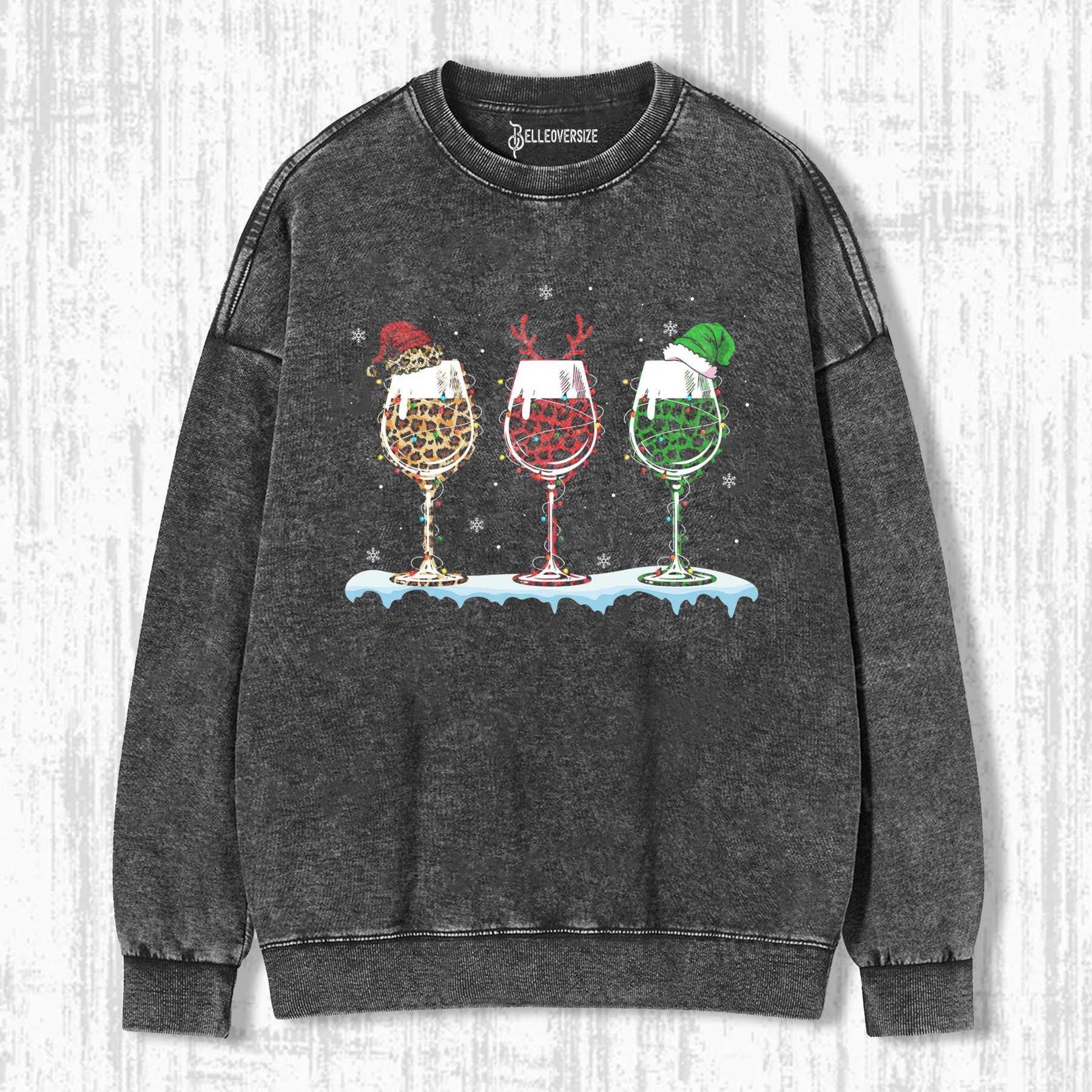 LEOPARD WINE CHRISTMAS SWEATSHIRTS
