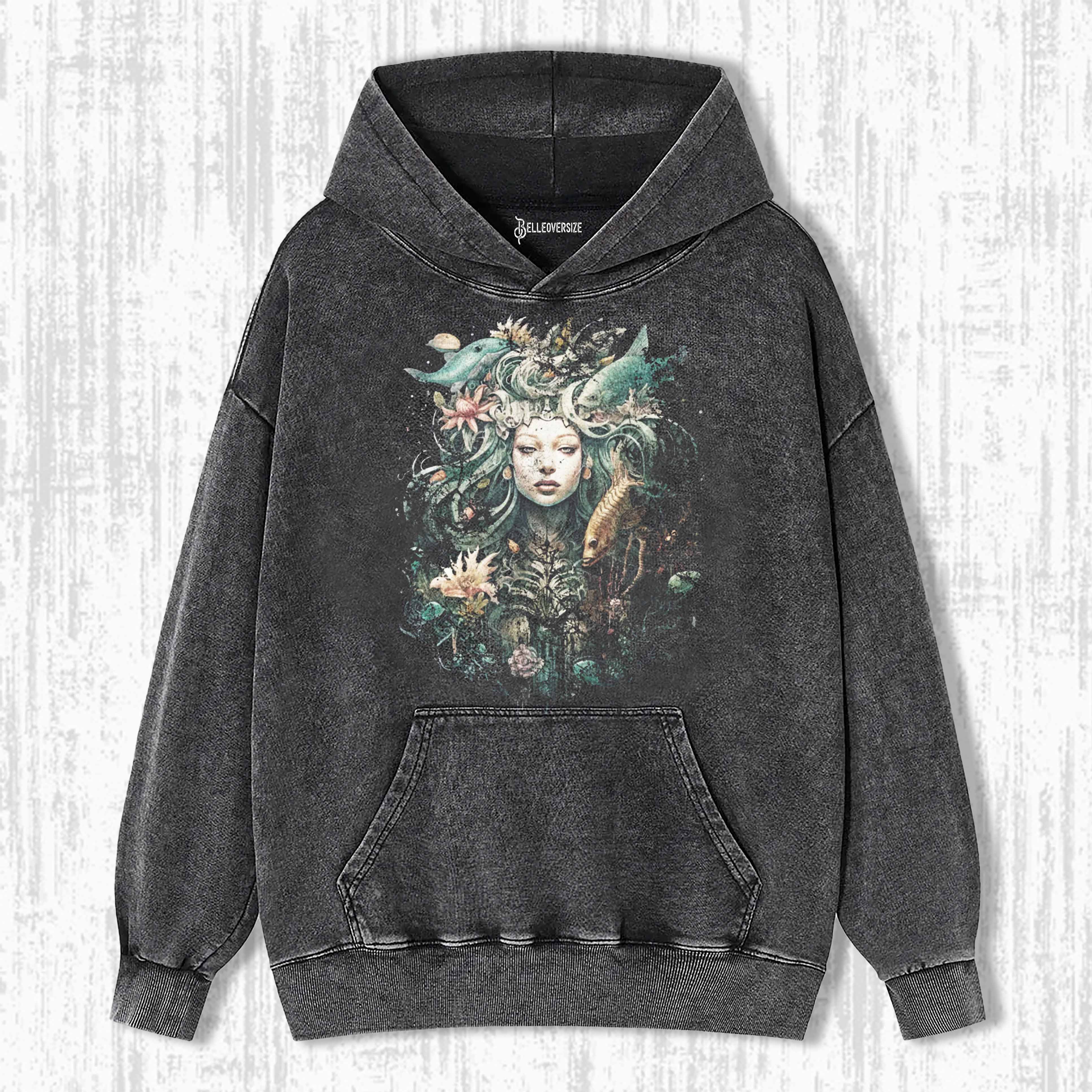 MERMAIDCORE FANTASY MEDUSA LONG SLEEVE HOODIE