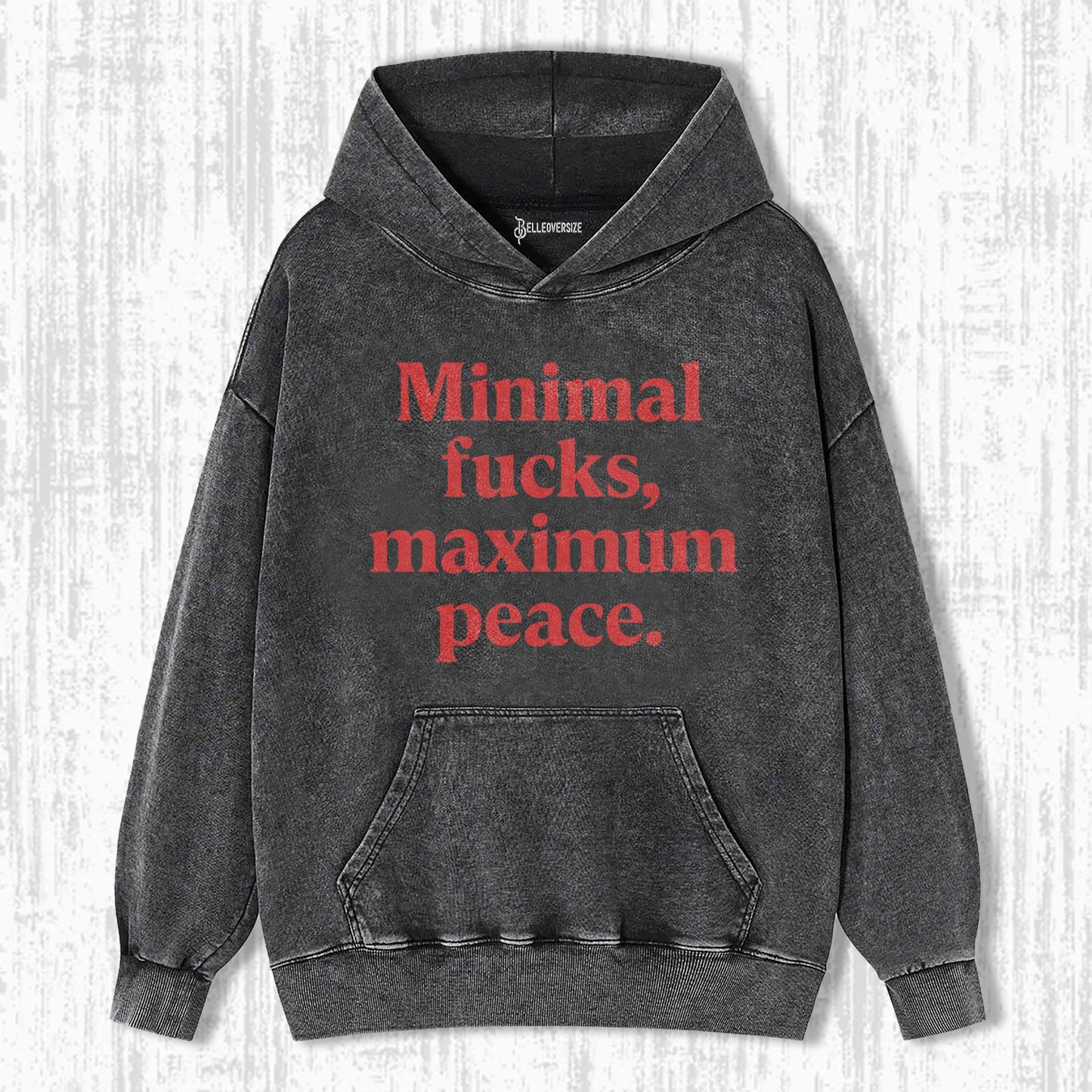 MINIMAL FUCKS,MAXIMUM PEACE HOODIE