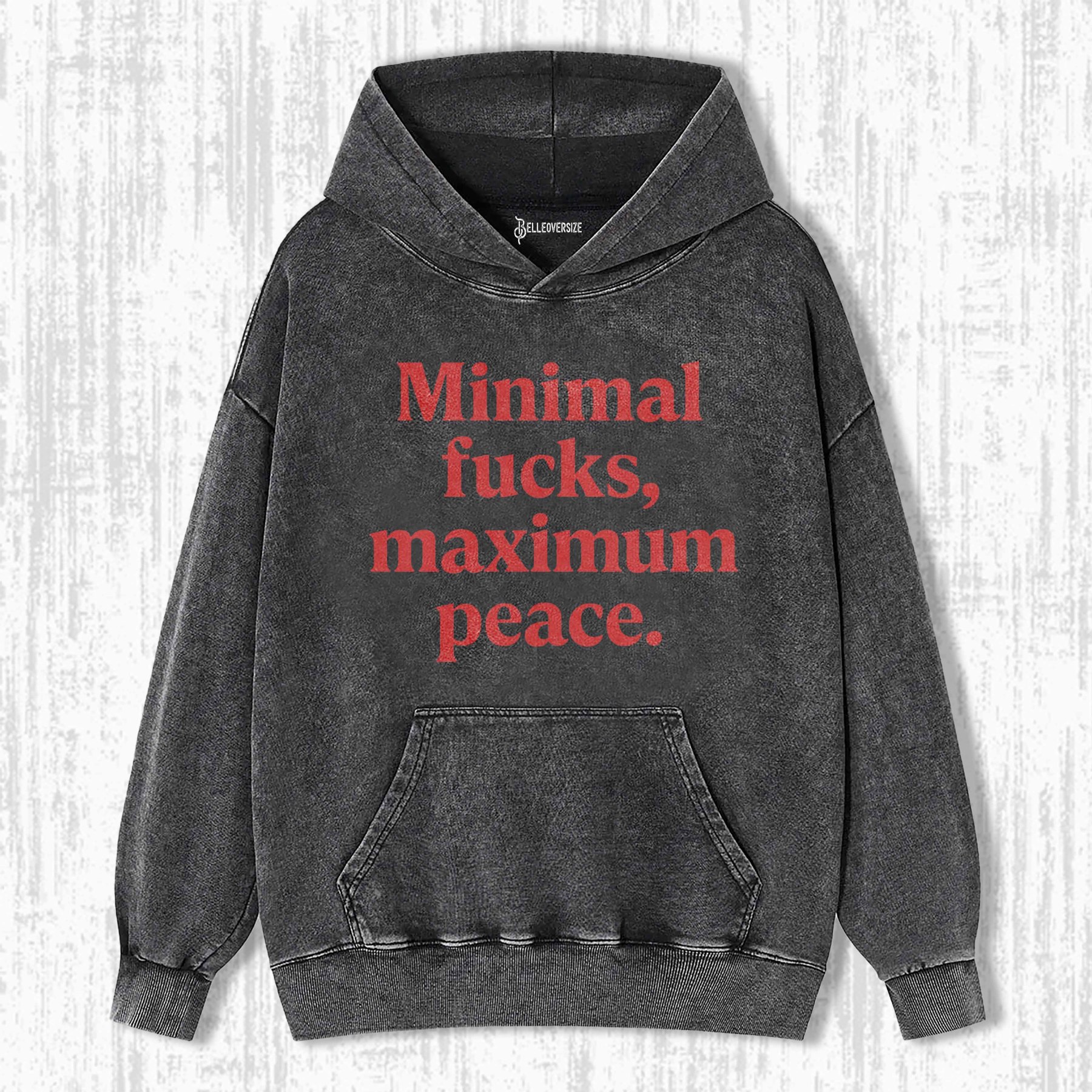 MINIMAL FUCKS,MAXIMUM PEACE HOODIE