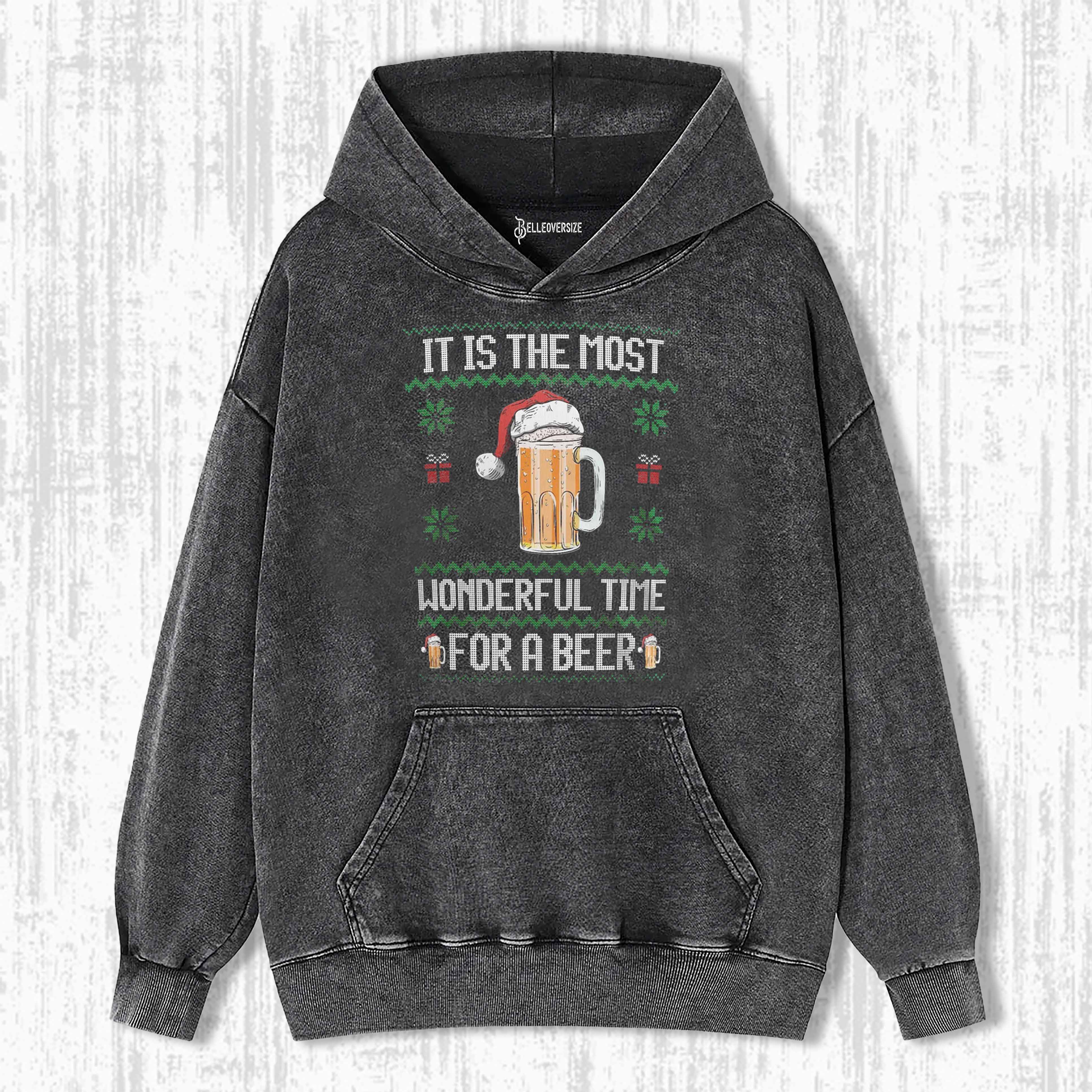 MOST WONDERFUL TIME FOR A BEER CHRISTMAS HOODIE