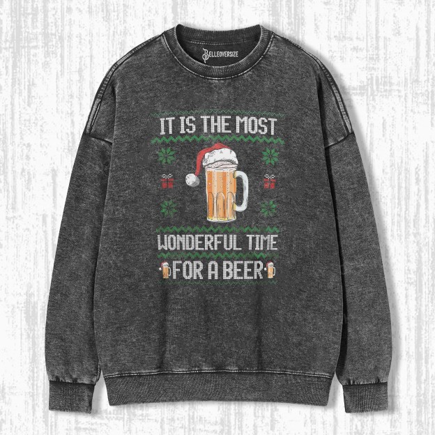 MOST WONDERFUL TIME FOR A BEER CHRISTMAS SWEATSHIRTS