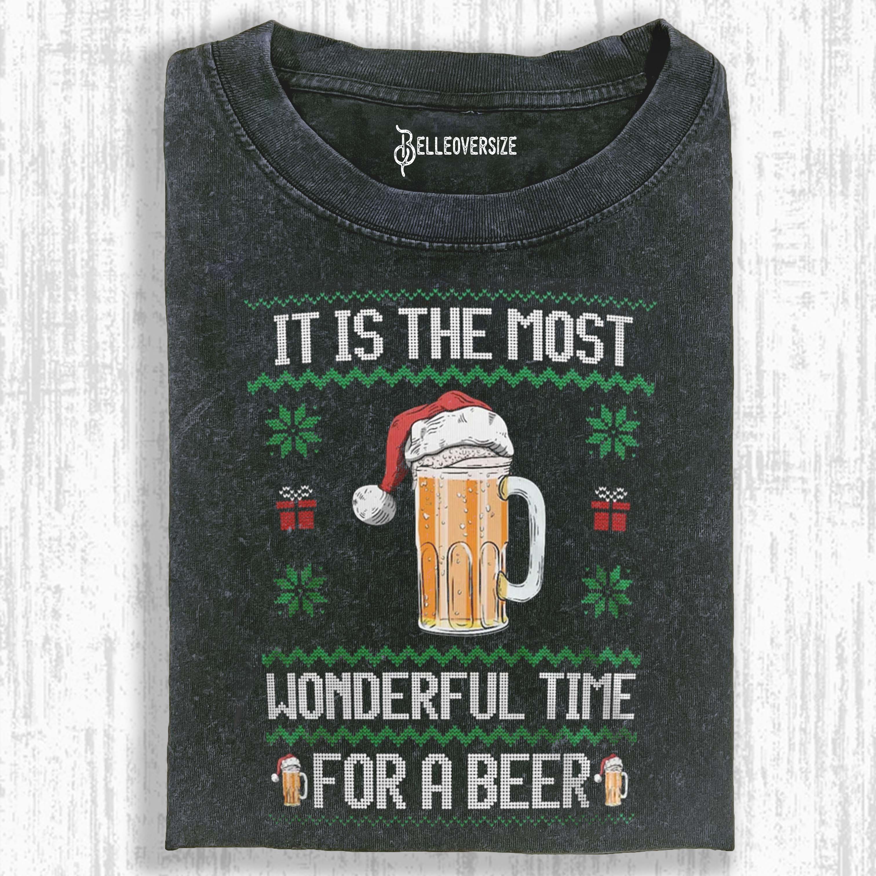 MOST WONDERFUL TIME FOR A BEER CHRISTMAS T-SHIRT