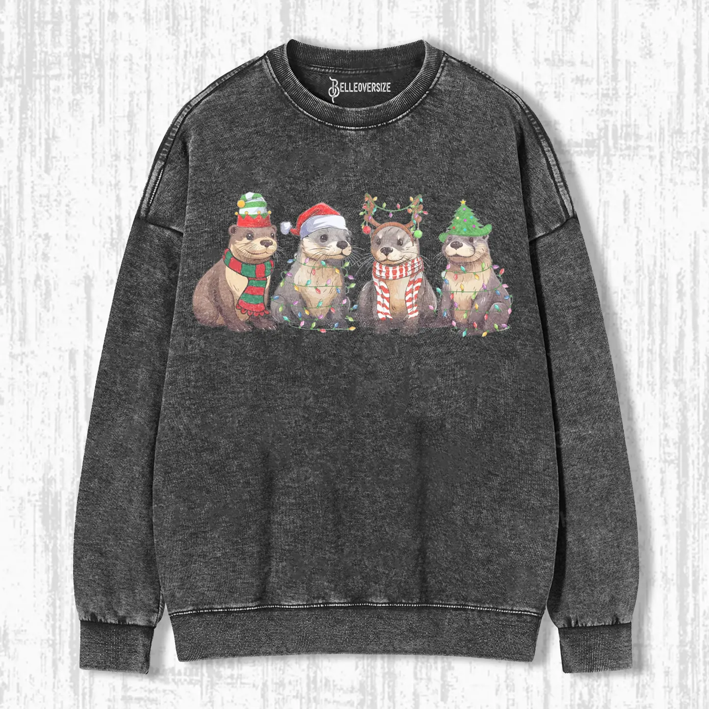 OTTERS CHRISTMAS LIGHTS SWEATSHIRTS