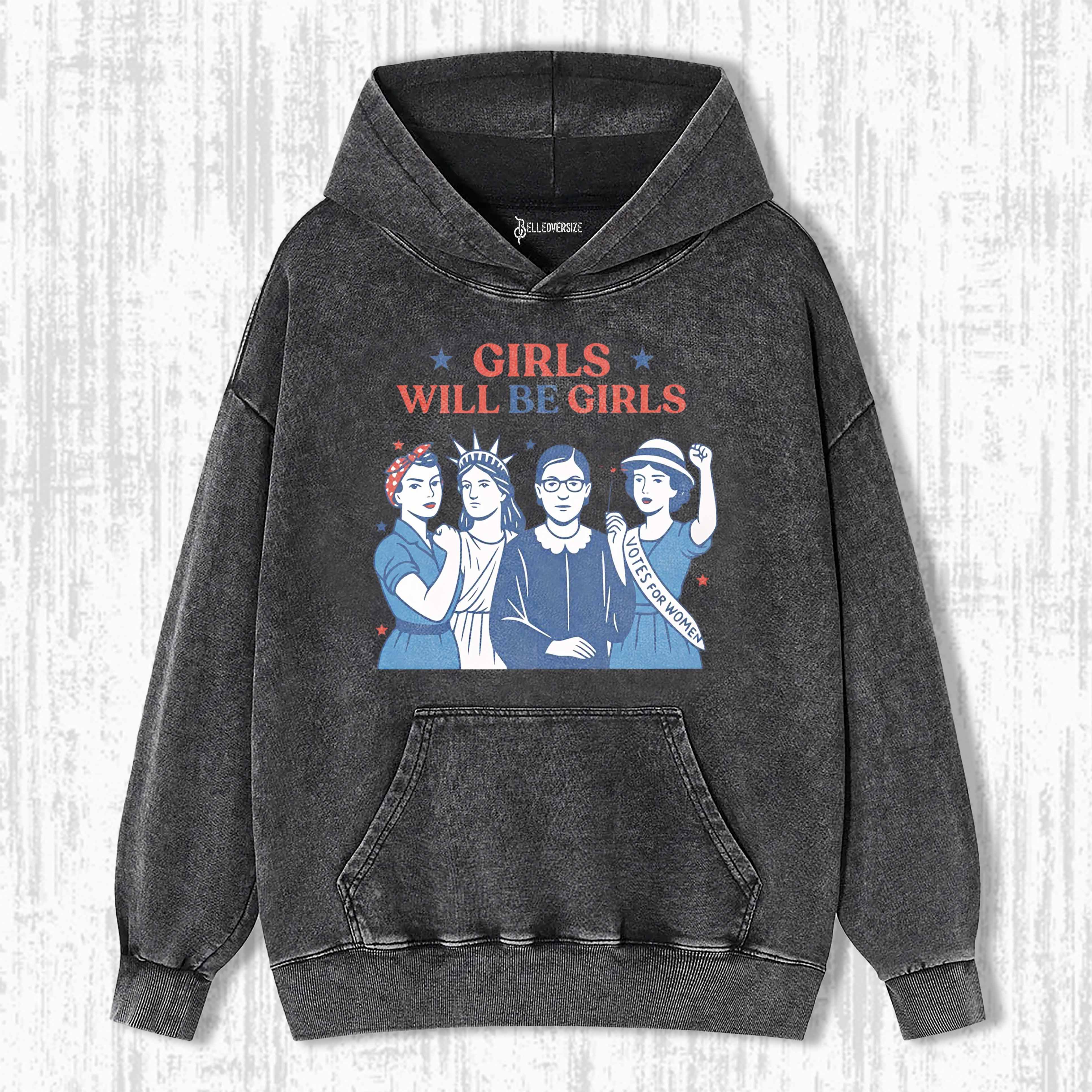 PATRIOTIC FEMINIST 4TH OF JULY HOODIE