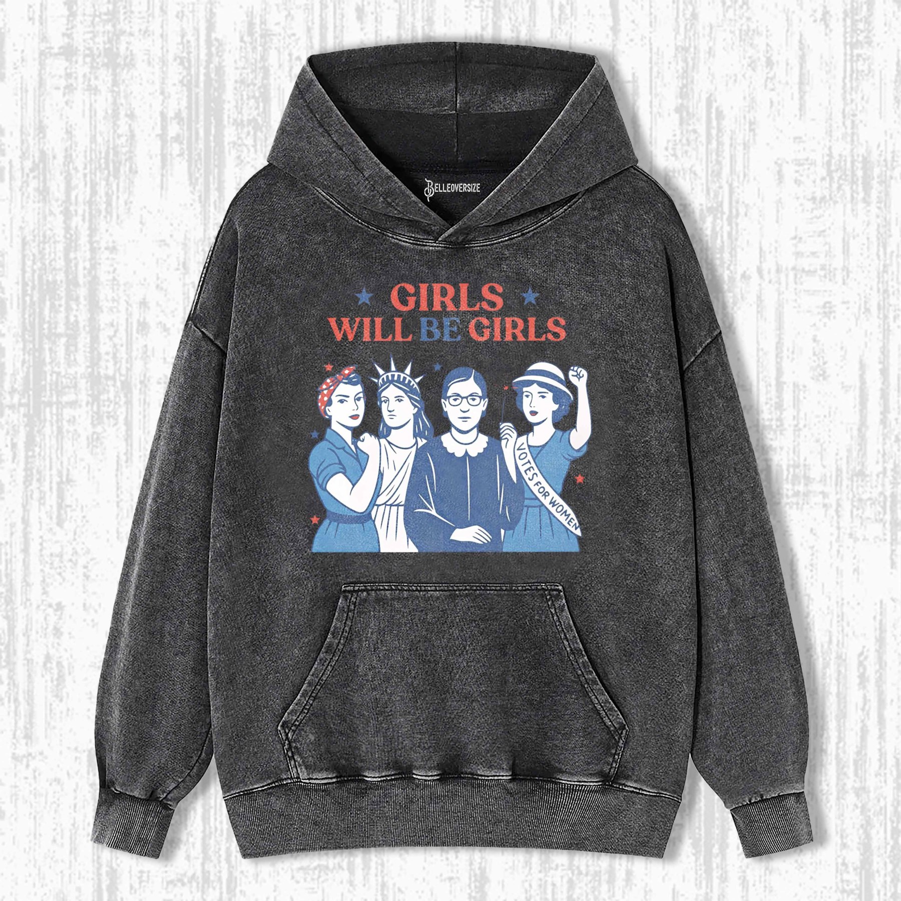 PATRIOTIC FEMINIST 4TH OF JULY HOODIE
