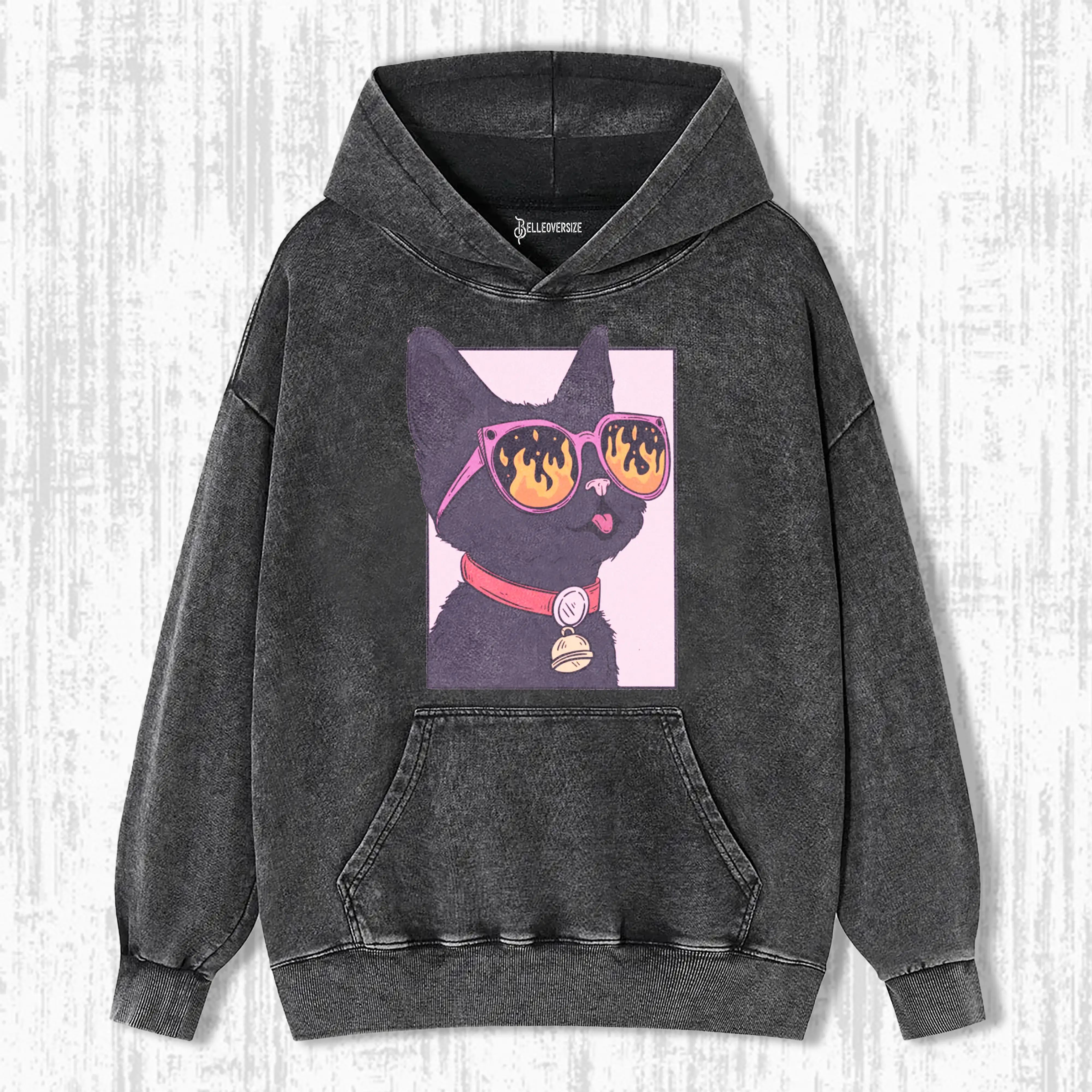 POP ART CAT WATCHING THE WORLD BURN  HOODIE 