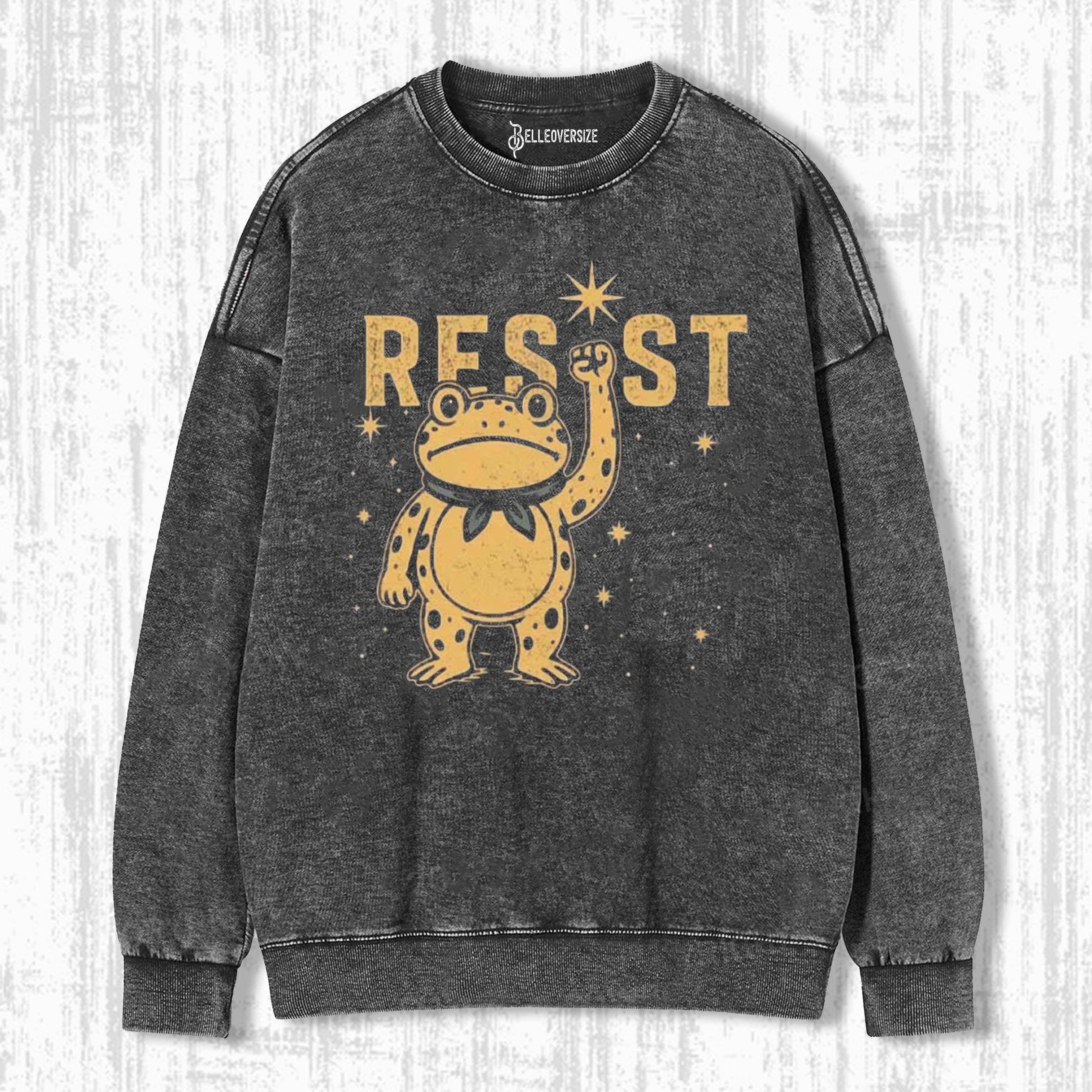PORTLAND FROG “RESIST” COSMIC SWEATSHIRTS