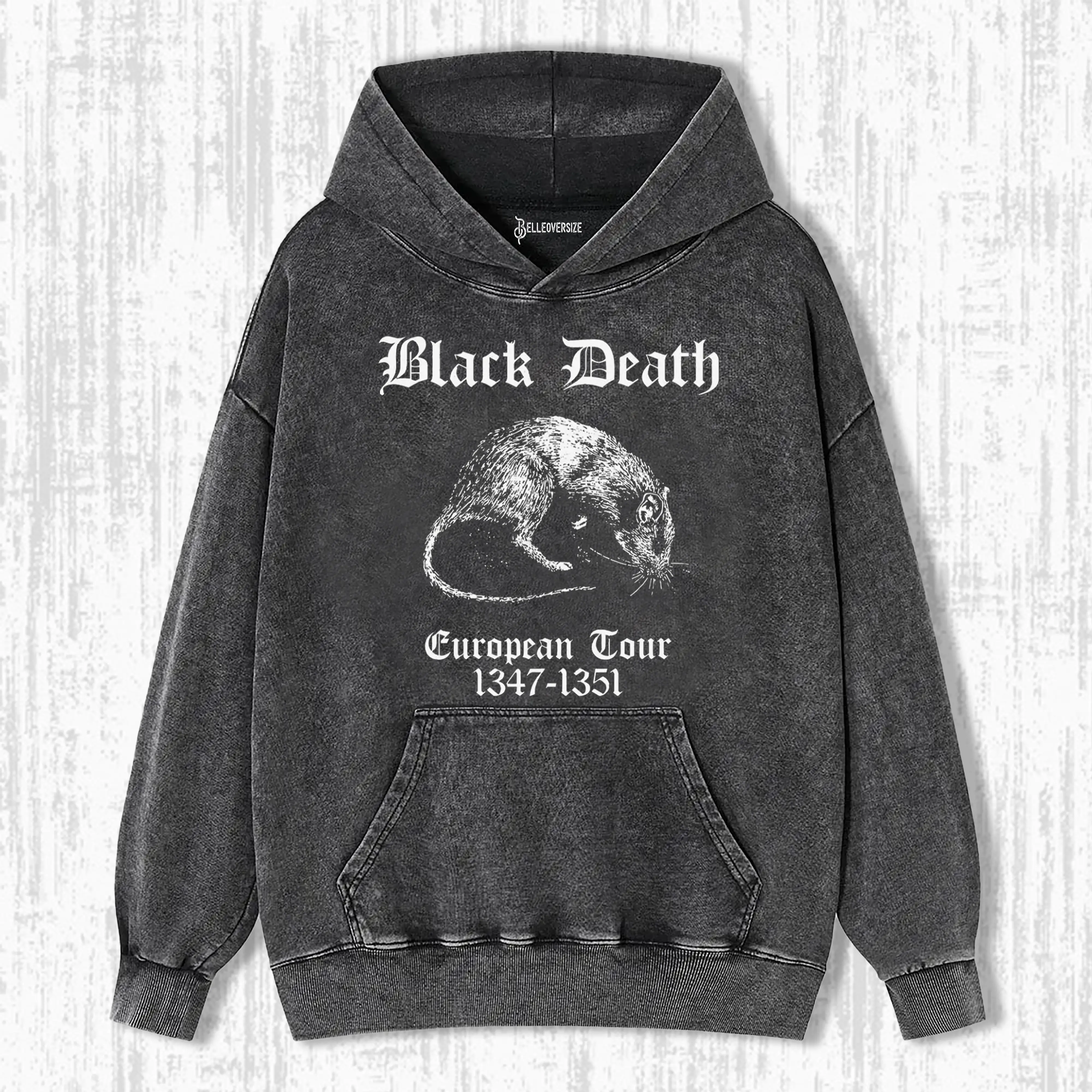 PURPLEHECATE BLACK DEATH EUROPEAN TOUR CROP HOODIE