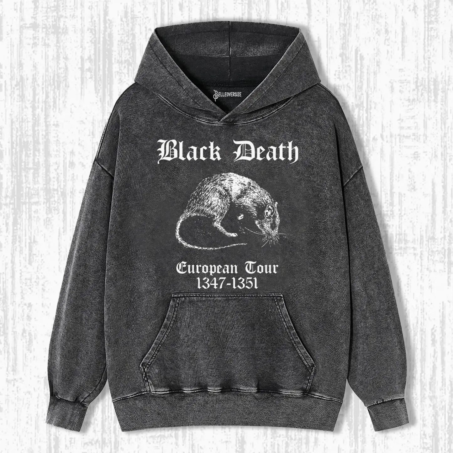 PURPLEHECATE BLACK DEATH EUROPEAN TOUR CROP HOODIE