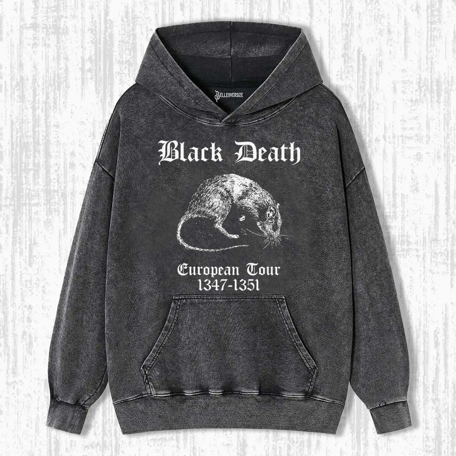 PURPLEHECATE BLACK DEATH EUROPEAN TOUR CROP HOODIE