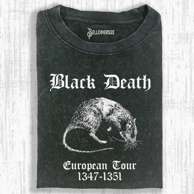 PURPLEHECATE BLACK DEATH EUROPEAN TOUR CROP T-SHIRT