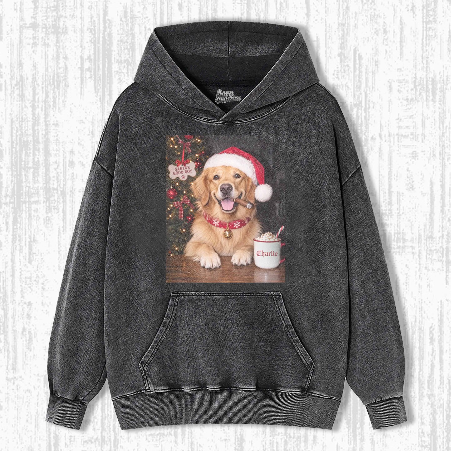 RETRO CHRISTMAS DOG T-SHIRT 