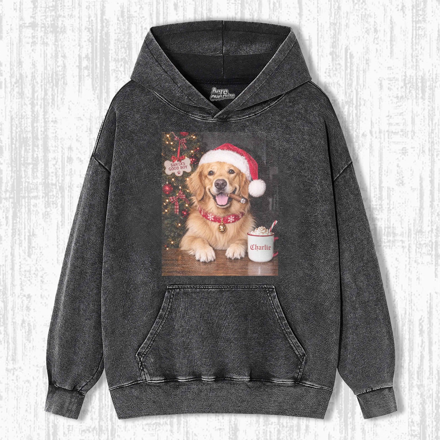 RETRO CHRISTMAS DOG T-SHIRT 