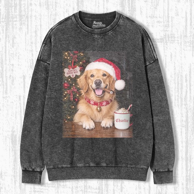 RETRO CHRISTMAS DOG T-SHIRT 