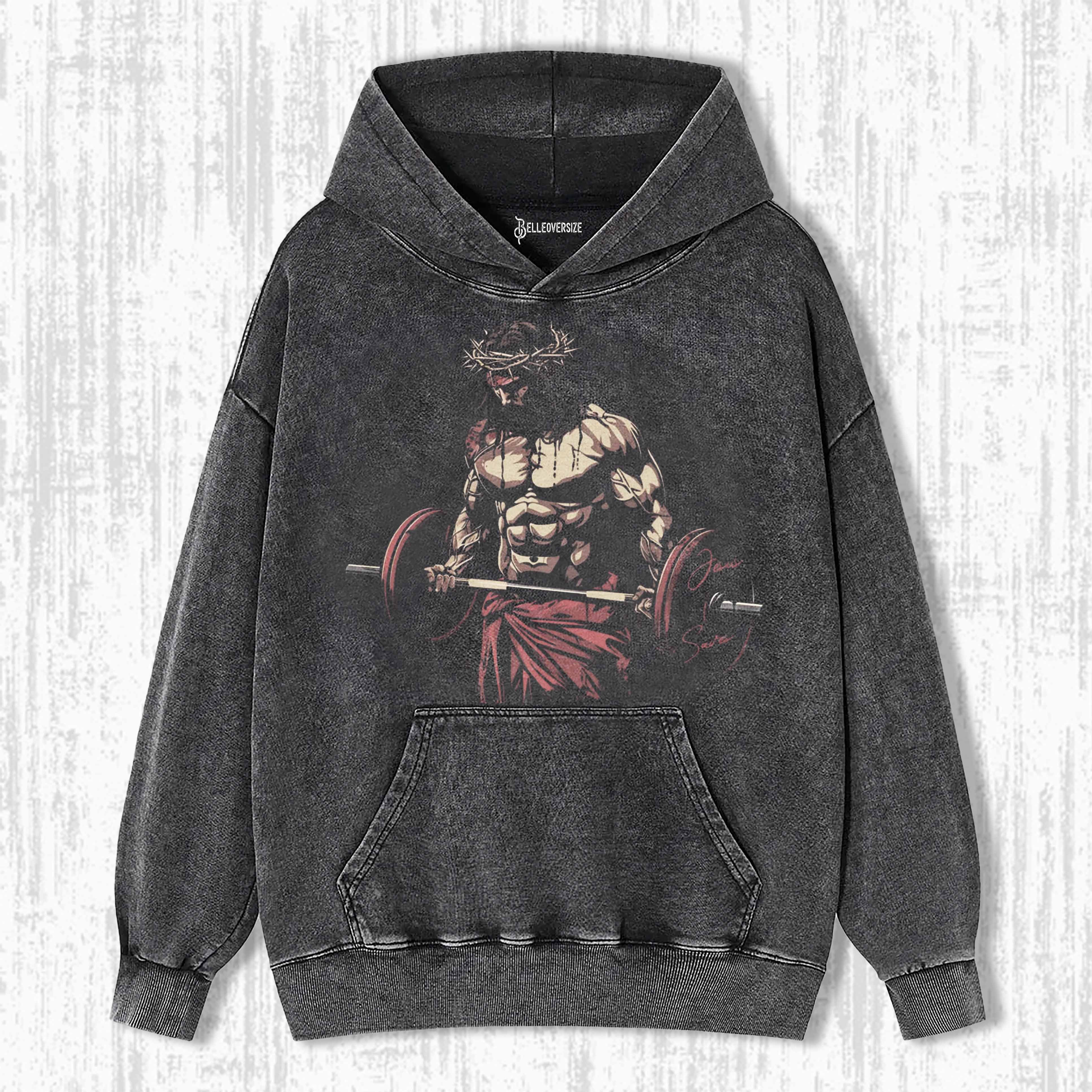 RETRO JESUS FITNESS ENTHUSIAST HOODIE