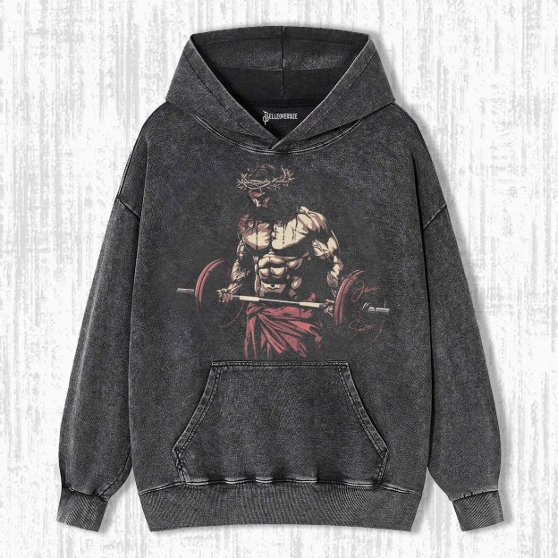 RETRO JESUS FITNESS ENTHUSIAST HOODIE