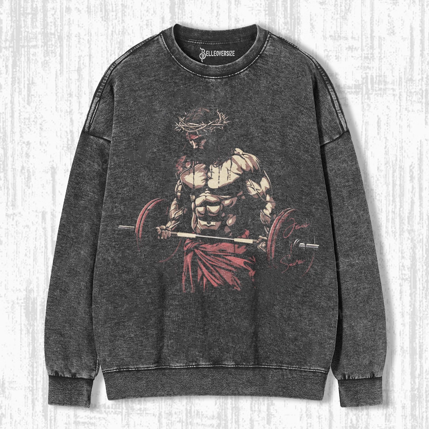 RETRO JESUS FITNESS ENTHUSIAST SWEATSHIRTS