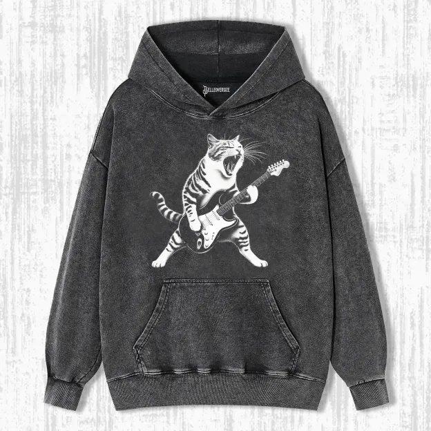 ROCK N' ROLL CAT  HOODIE