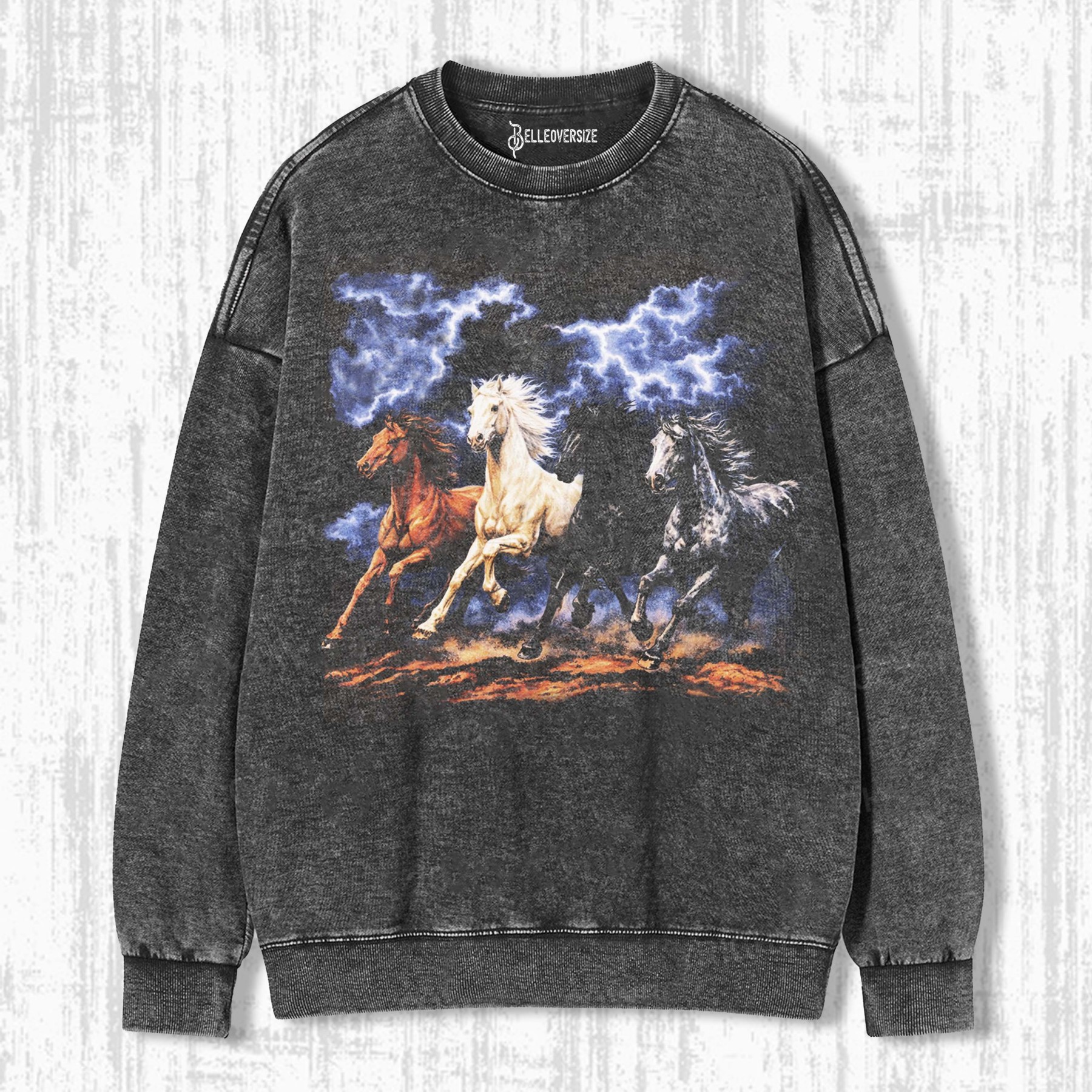 RUNNING HORSES VINTAGE 90S GRAPHIC SWEATSHIRTS