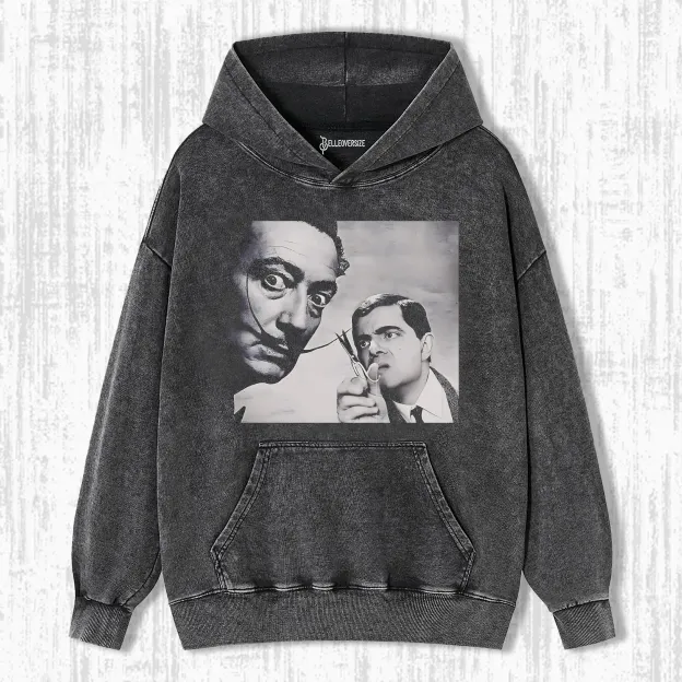 SALVADOR DALI AND HAIRDRESSER MR.BEAN HOODIE