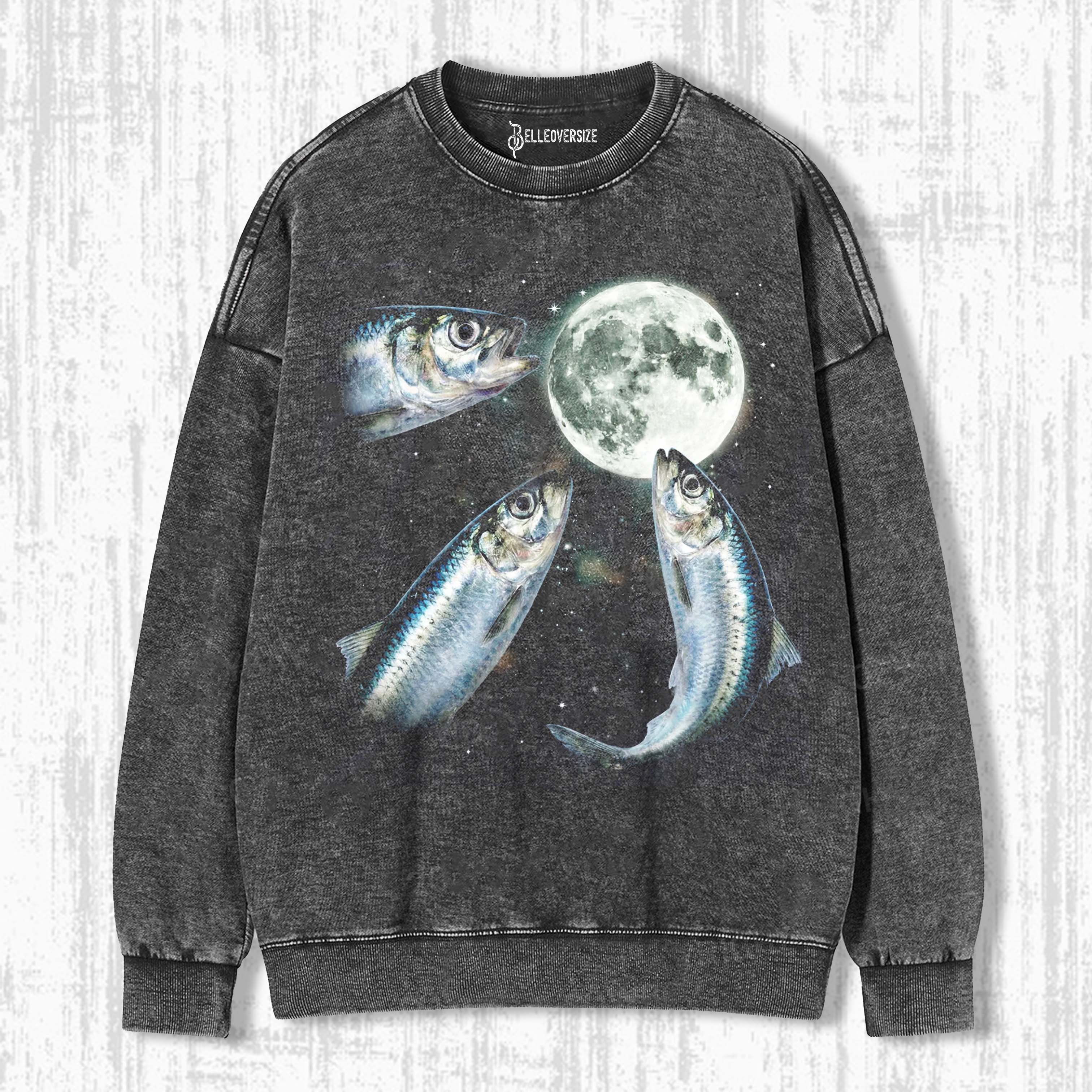 SARDINE HOWLING TO MOON VINTAGE GRAPHIC SWEATSHIRTS 