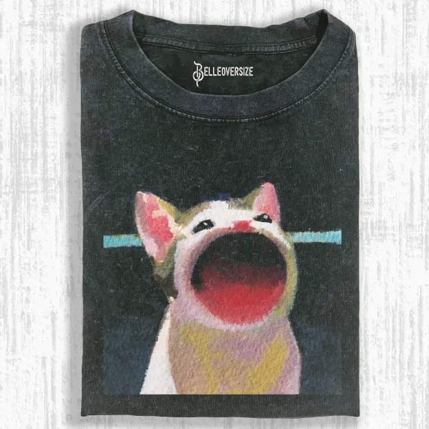 SCREAMING CAT  T-SHIRT