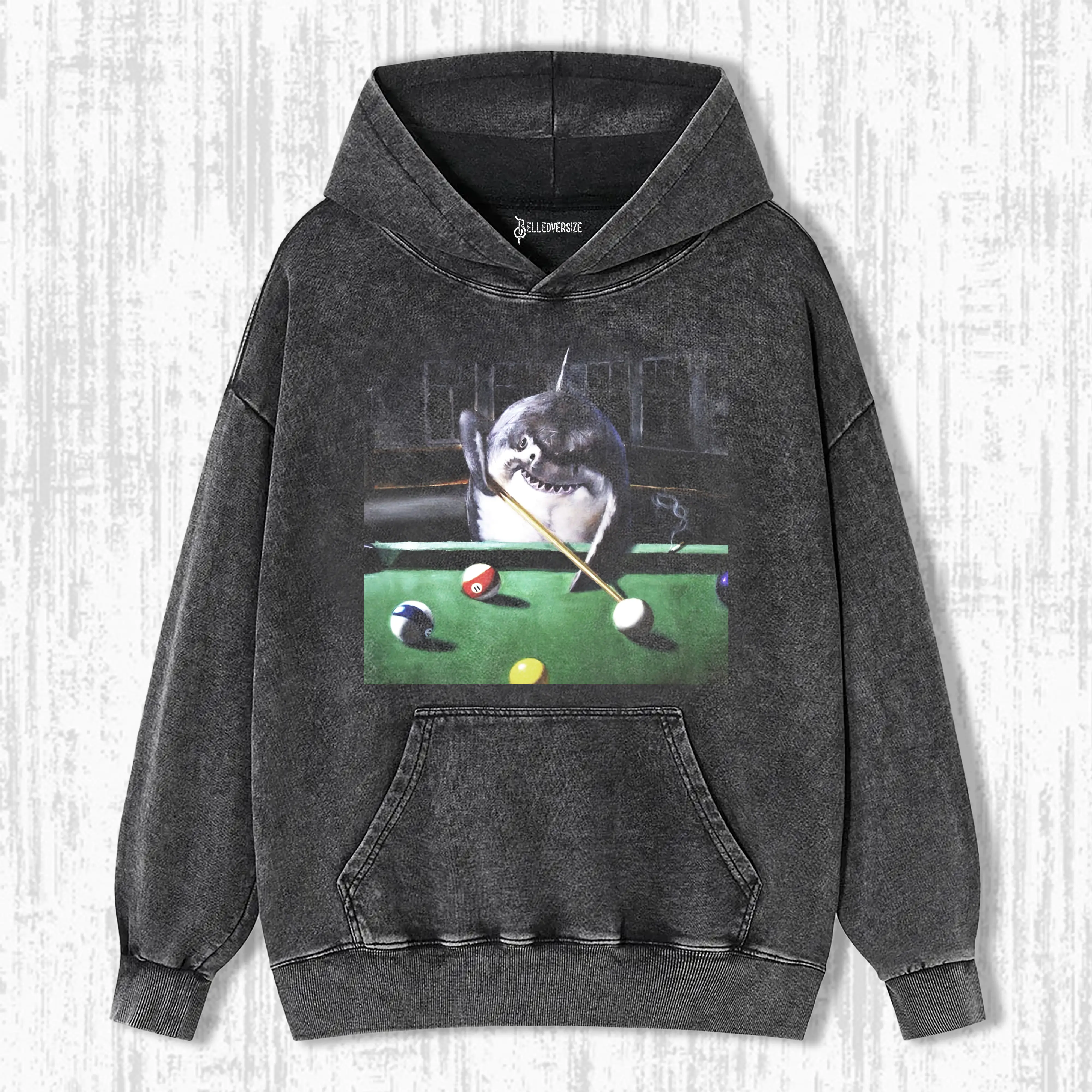 SHARKS PLAYING BILLIARDS FUNNY HOODIE