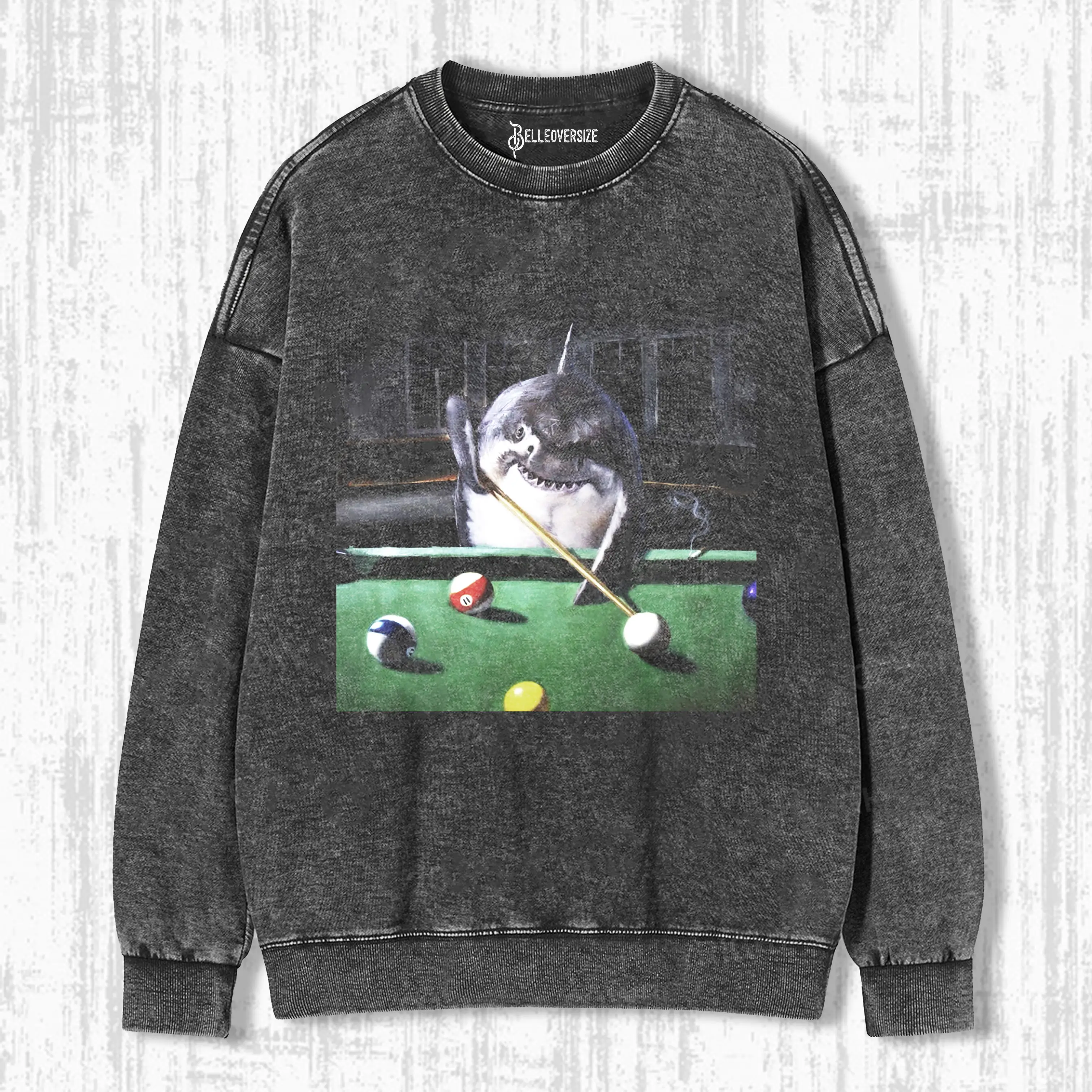 SHARKS PLAYING BILLIARDS FUNNY SWEATSHIRTS 