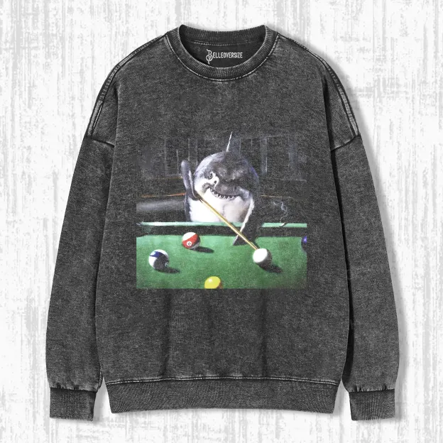 SHARKS PLAYING BILLIARDS FUNNY SWEATSHIRTS 