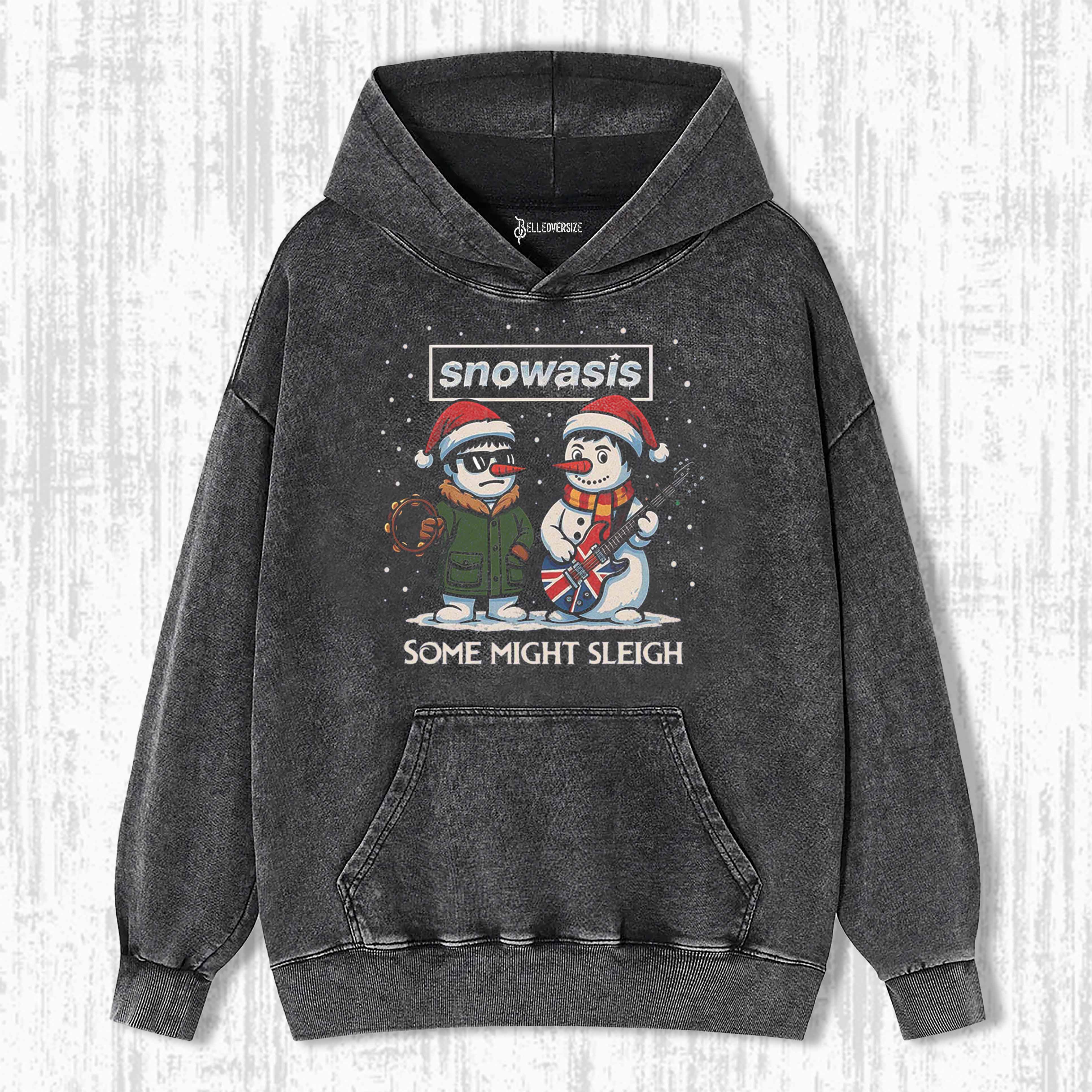 SLEIGH SNOWMAN ROCK BAND PARODY HOODIE