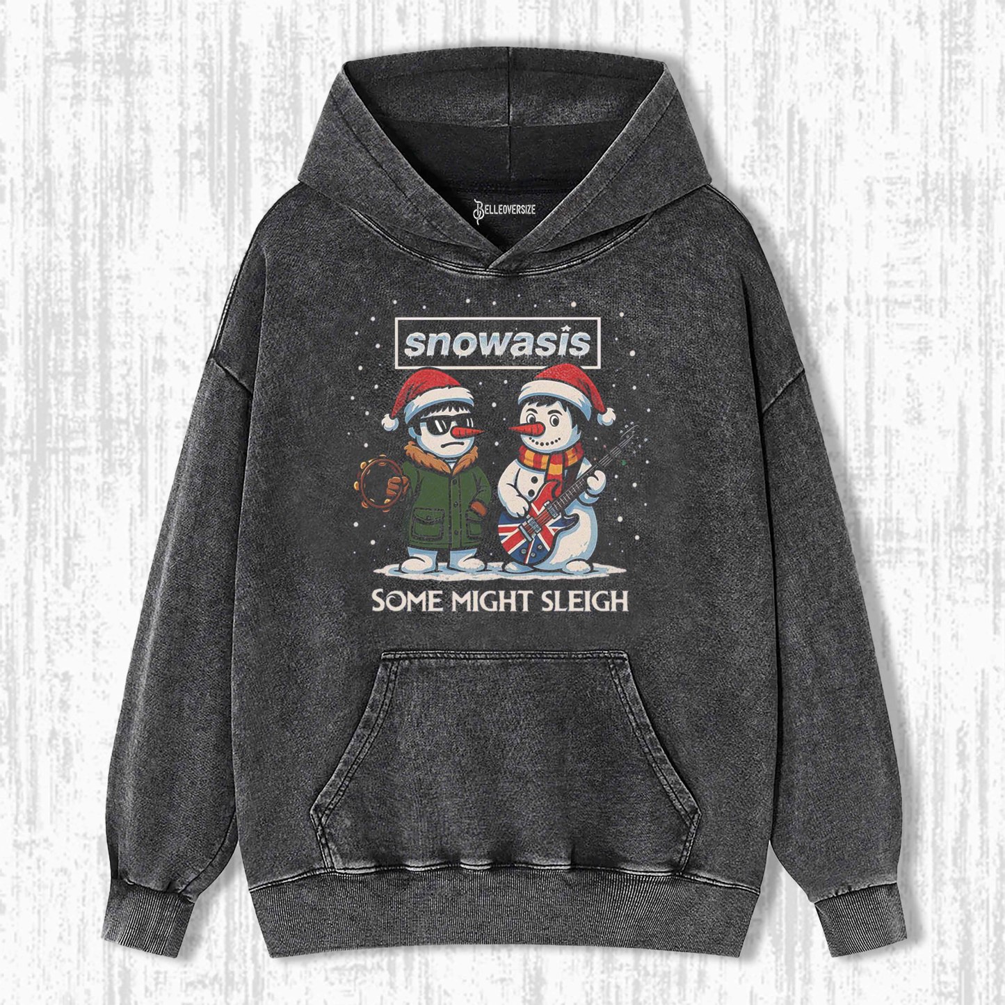 SLEIGH SNOWMAN ROCK BAND PARODY HOODIE