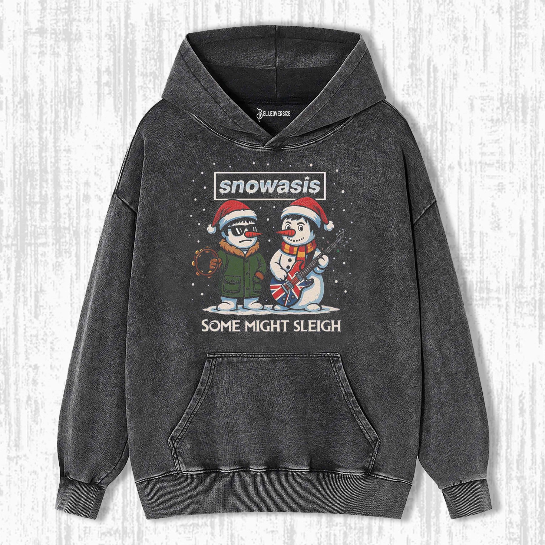 SLEIGH SNOWMAN ROCK BAND PARODY HOODIE