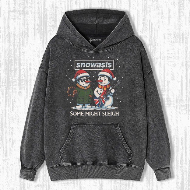 SLEIGH SNOWMAN ROCK BAND PARODY HOODIE